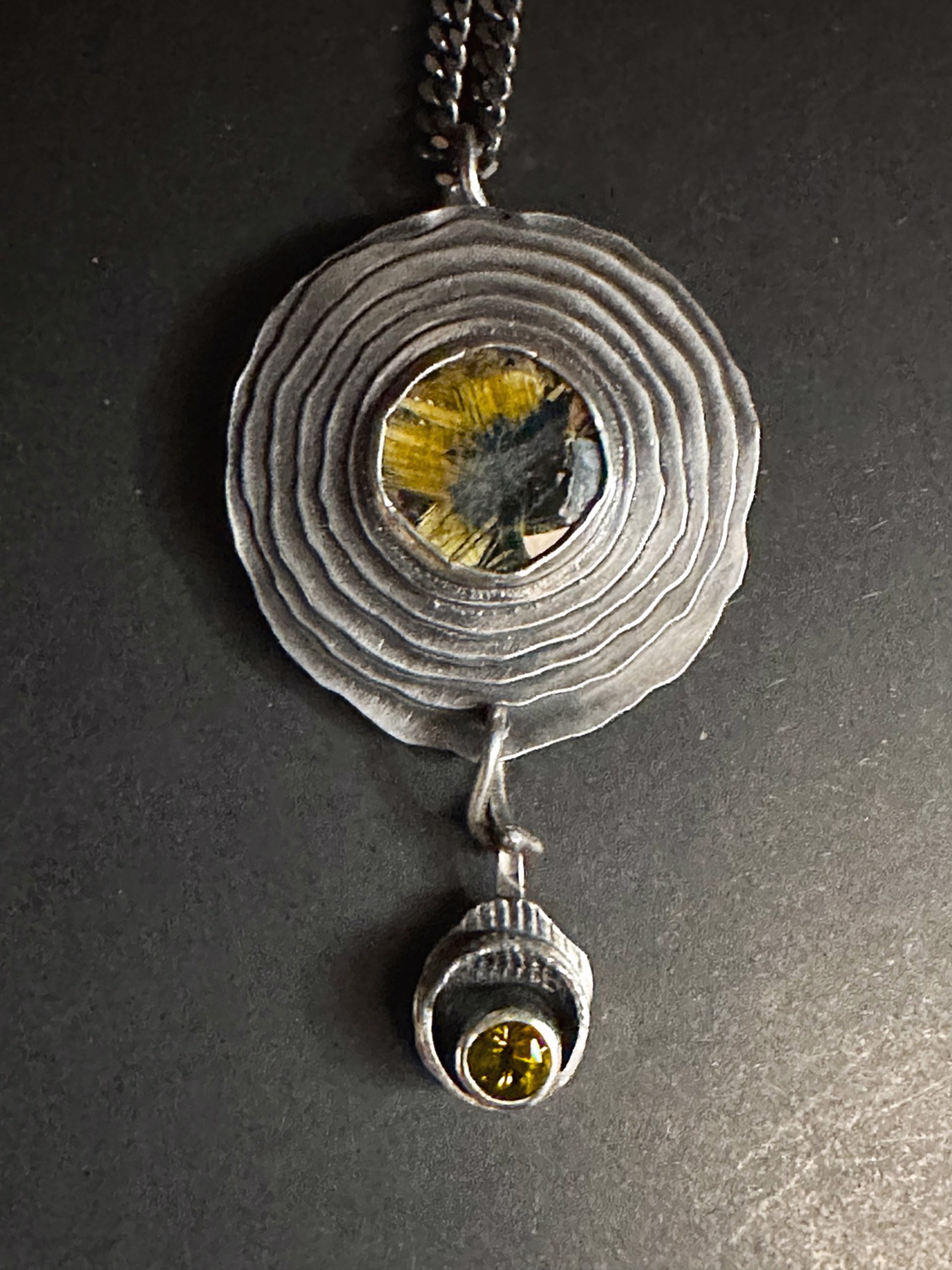 Necklace - Rutilated Quartz Star with Pyrite AC 332 by Annette Campbell