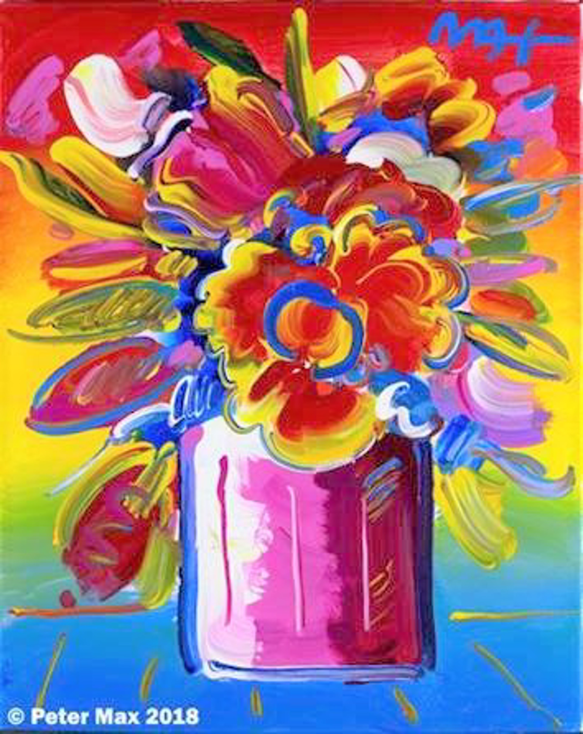 Rainbow Flowers by Peter Max