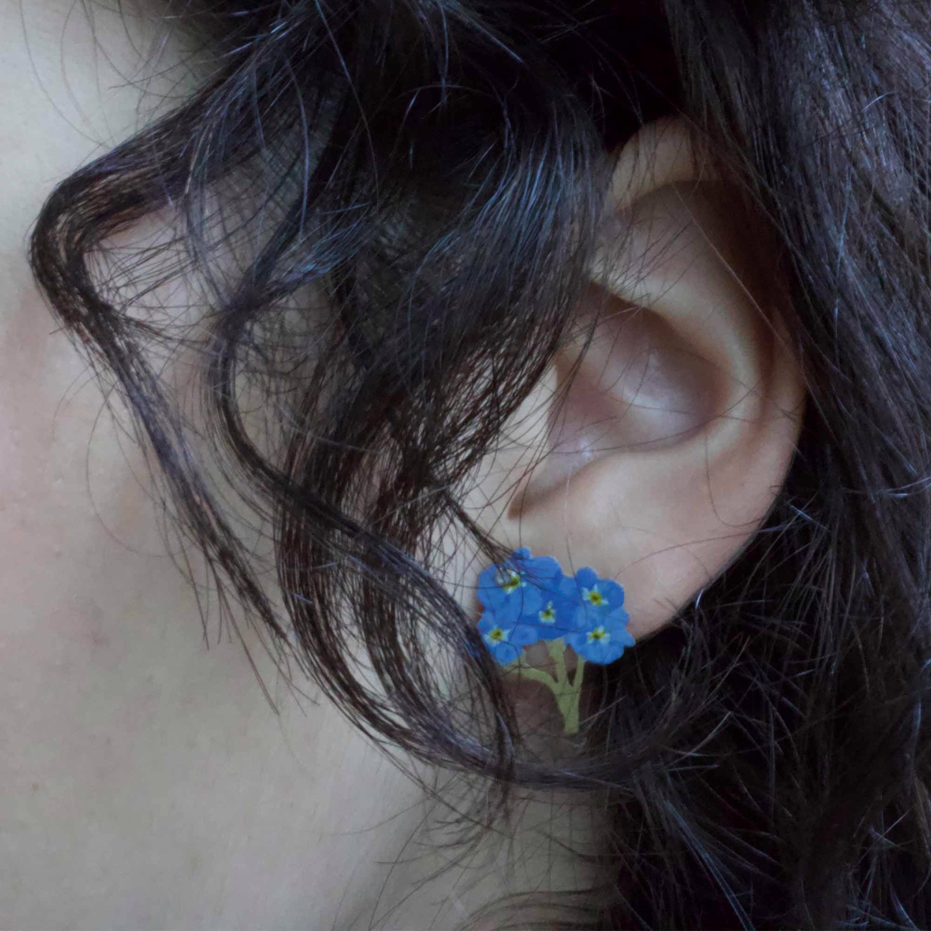 Natura Morta: Forget-Me-Not Earrings by Christopher Thompson-Royds