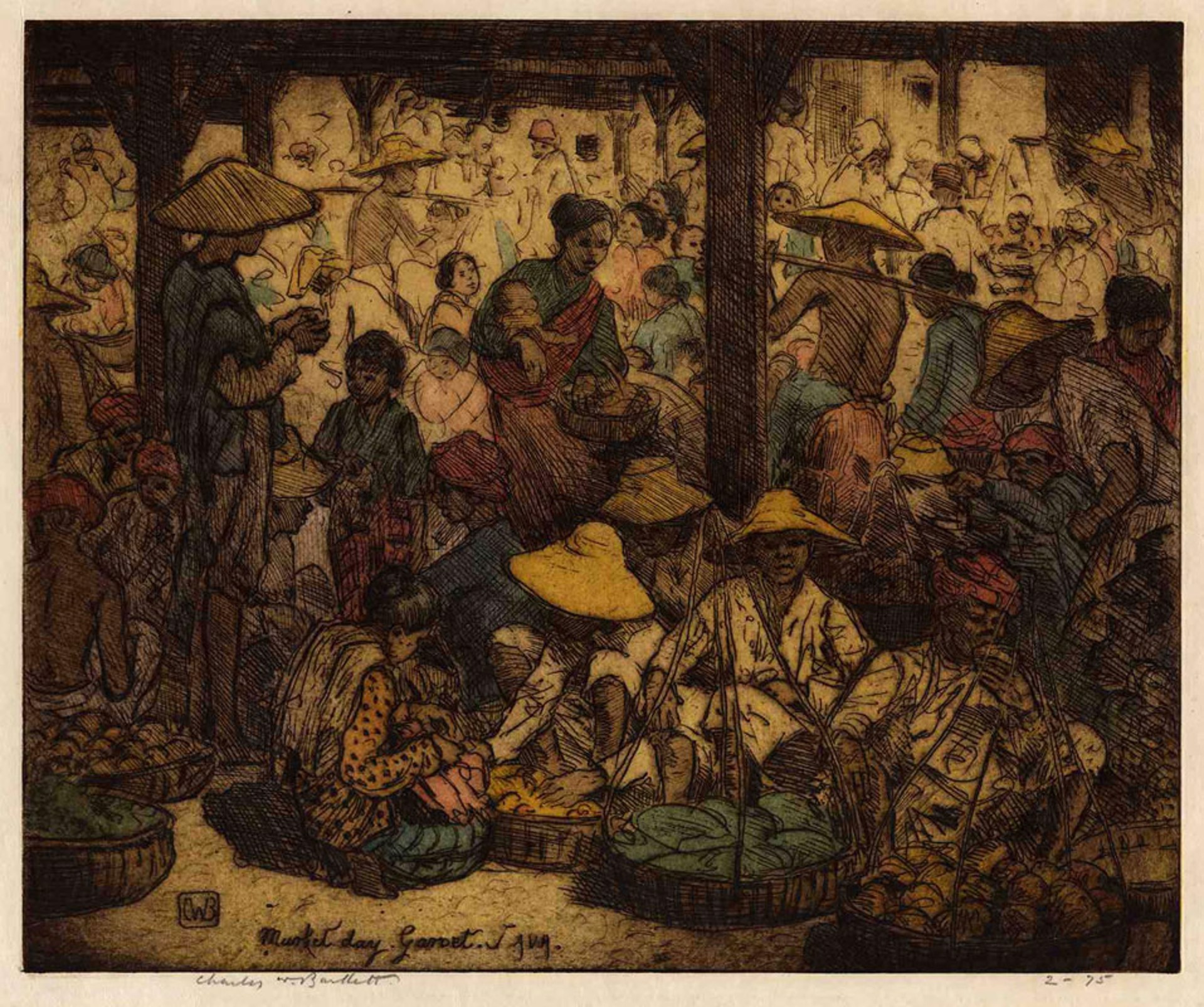 Market Day Garoet, Java by Charles Bartlett