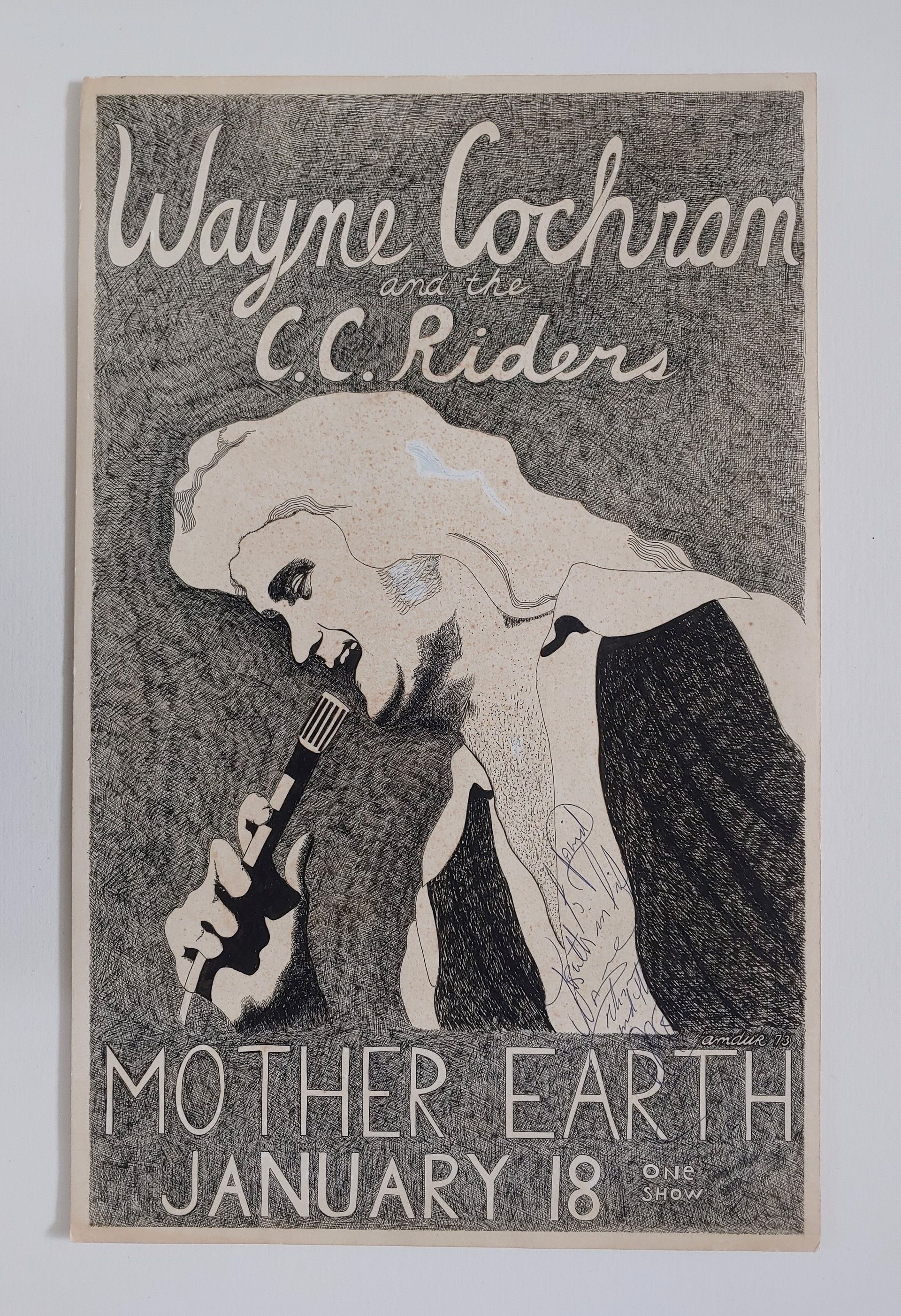 Wayne Cochran Poster Original Drawing- Signed by David Amdur