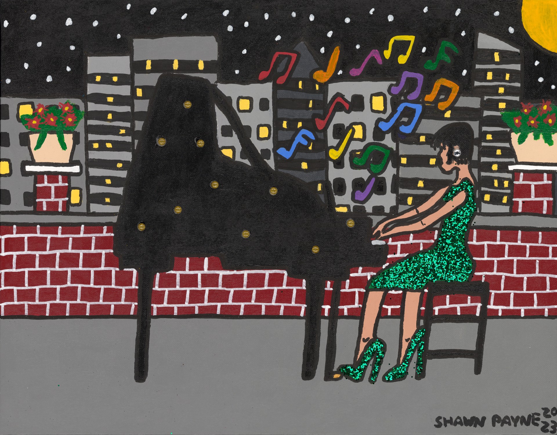 Lady and the Piano (Music in the Night) by Shawn Payne