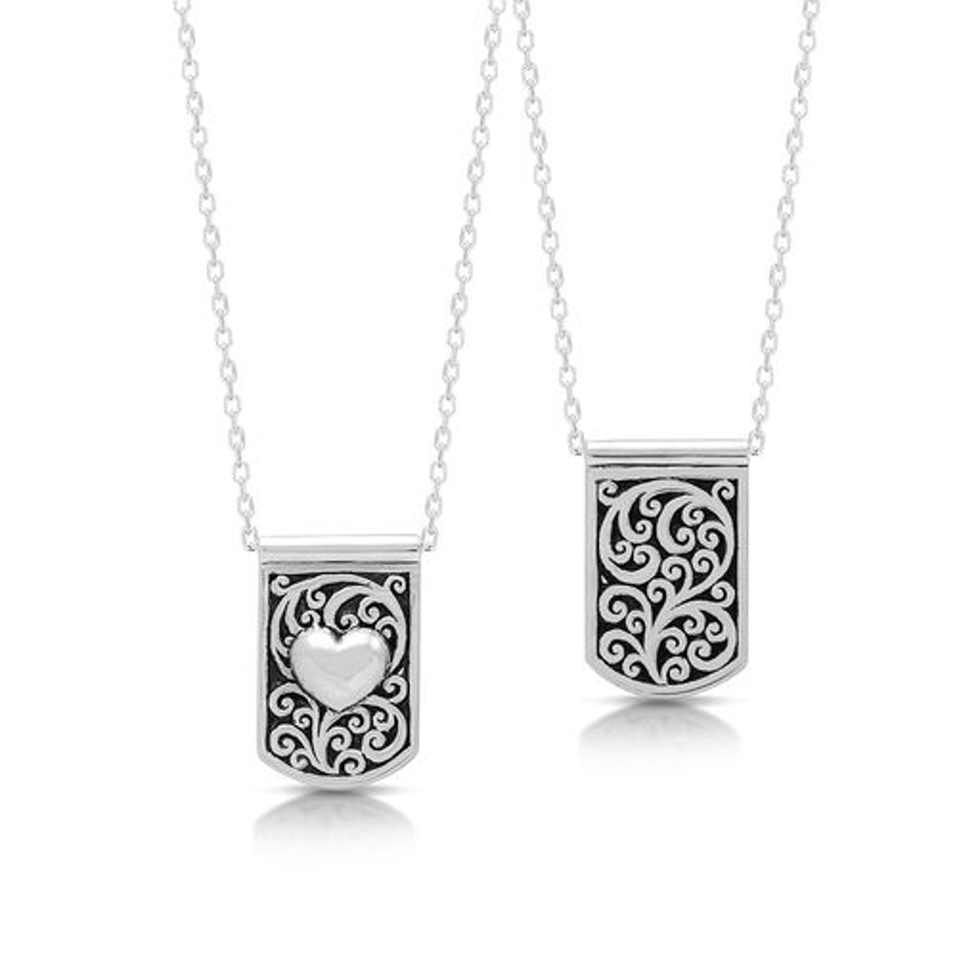 6980 Heart Detail Pendant Necklace by Lois Hill