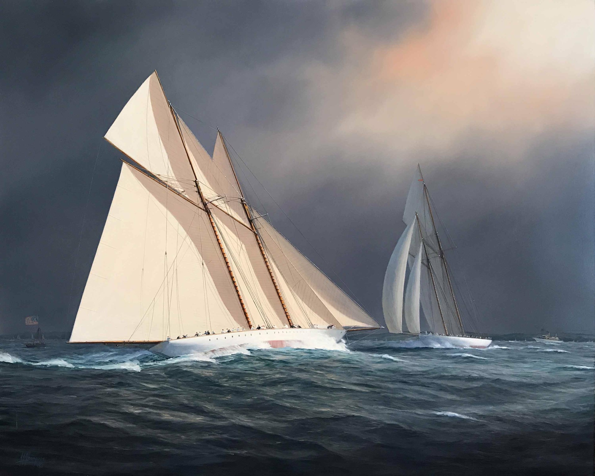 Sisters - Elena and Westward duel for 1911 Astor Cup by Tim Thompson