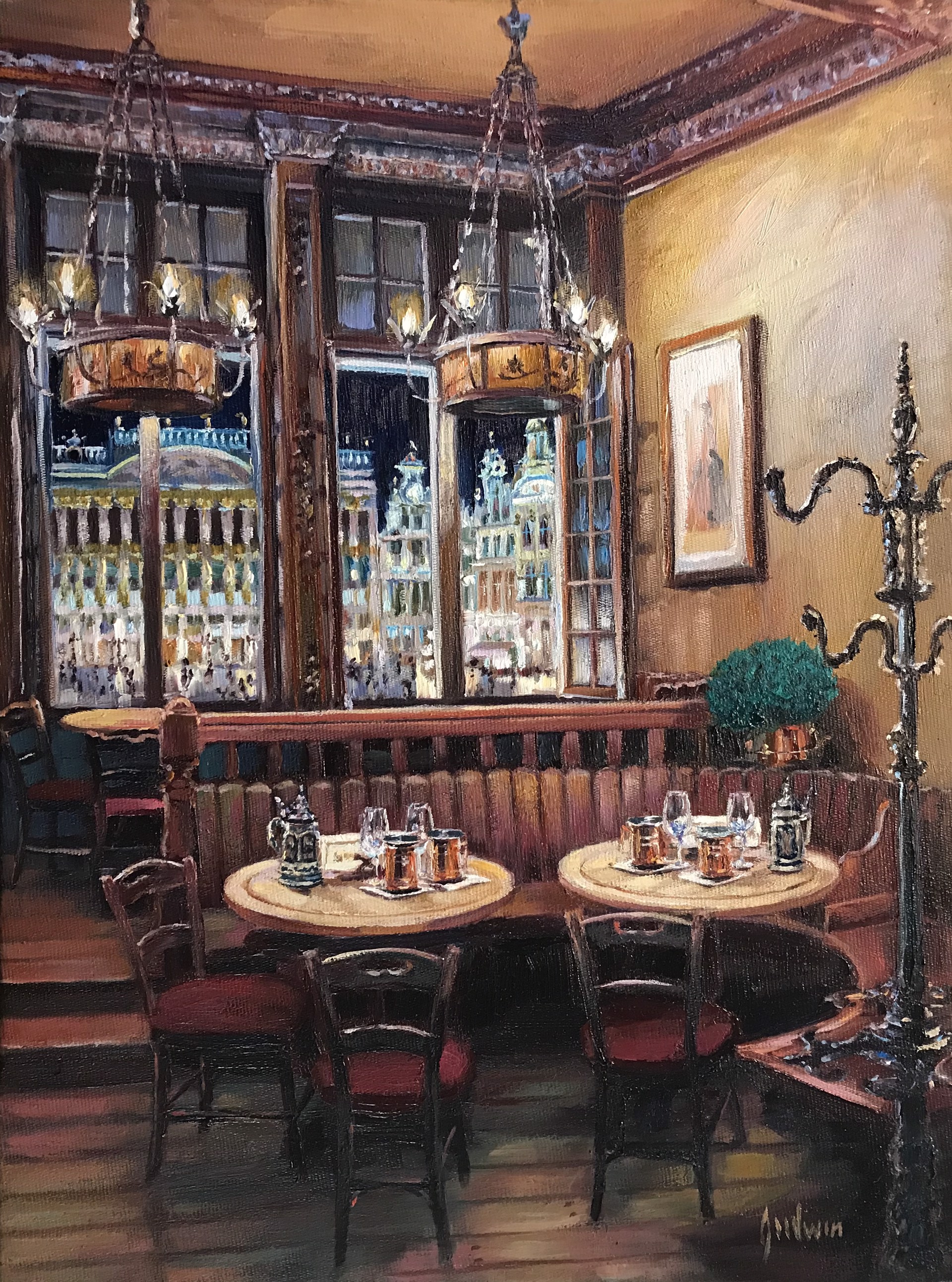 View of the Grote Markt from Taverne La Brouette, Brussels by Lindsay Goodwin