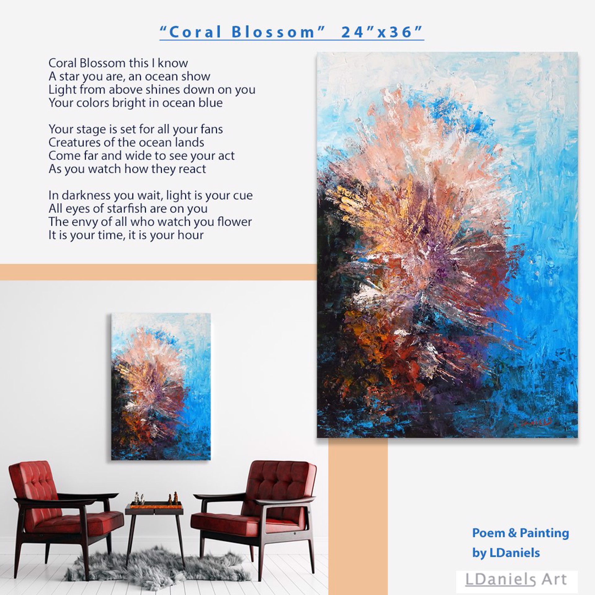 Coral Blossom by Lisa Daniels