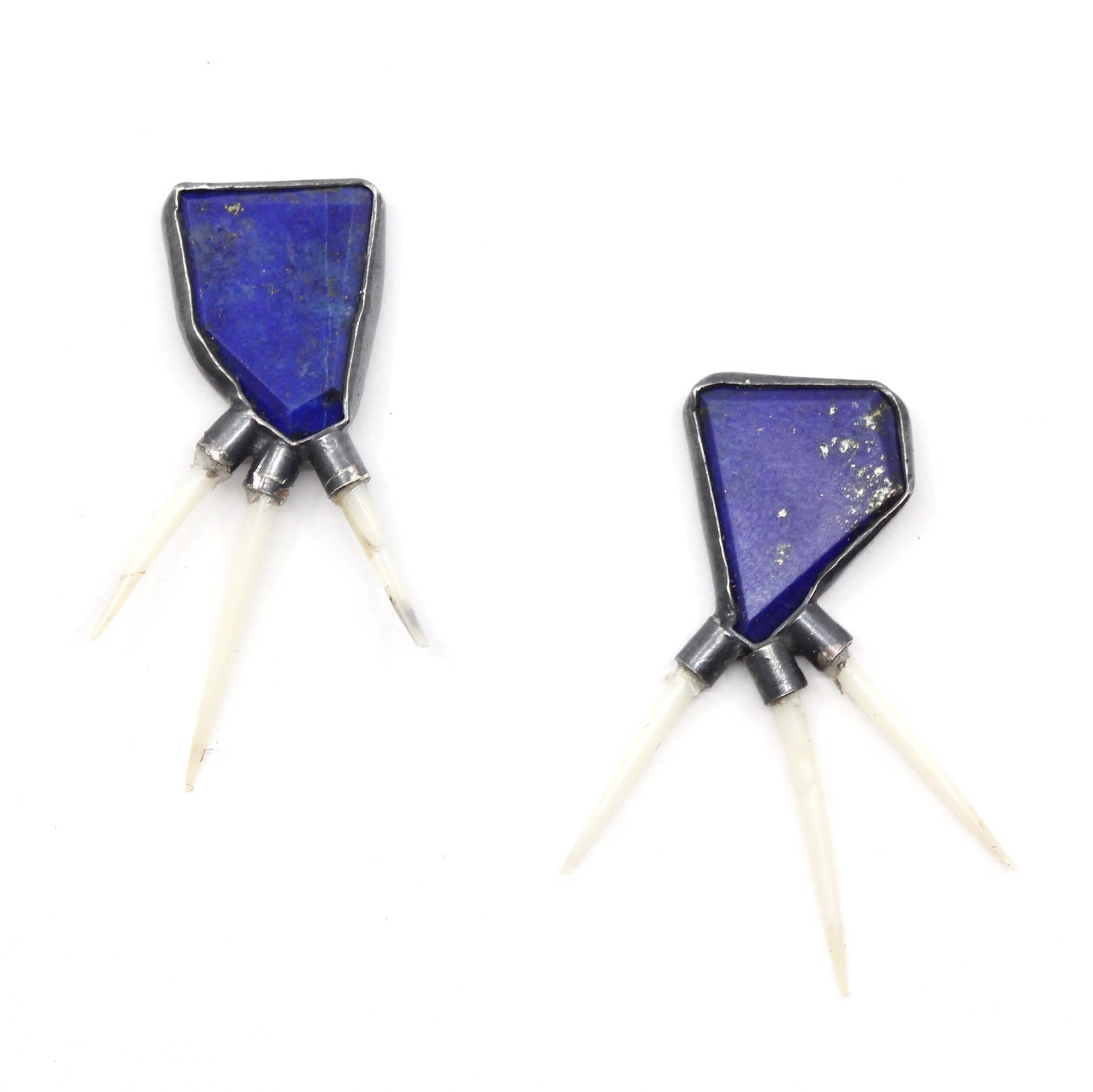 Lapis Spine Earrings by Anna Johnson