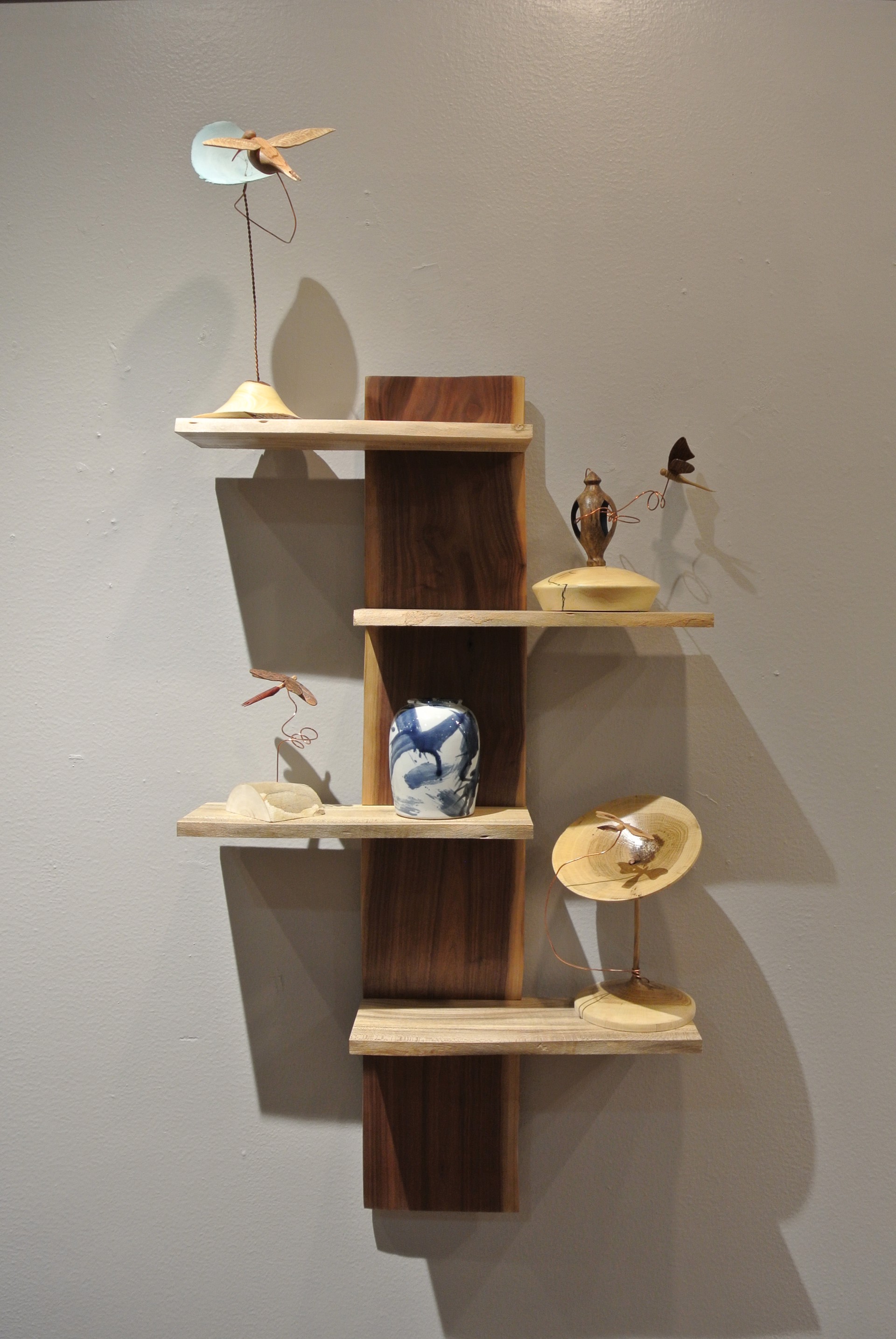 Wood Shelf (Walnut and Sugar Berry) by Mark Hustis
