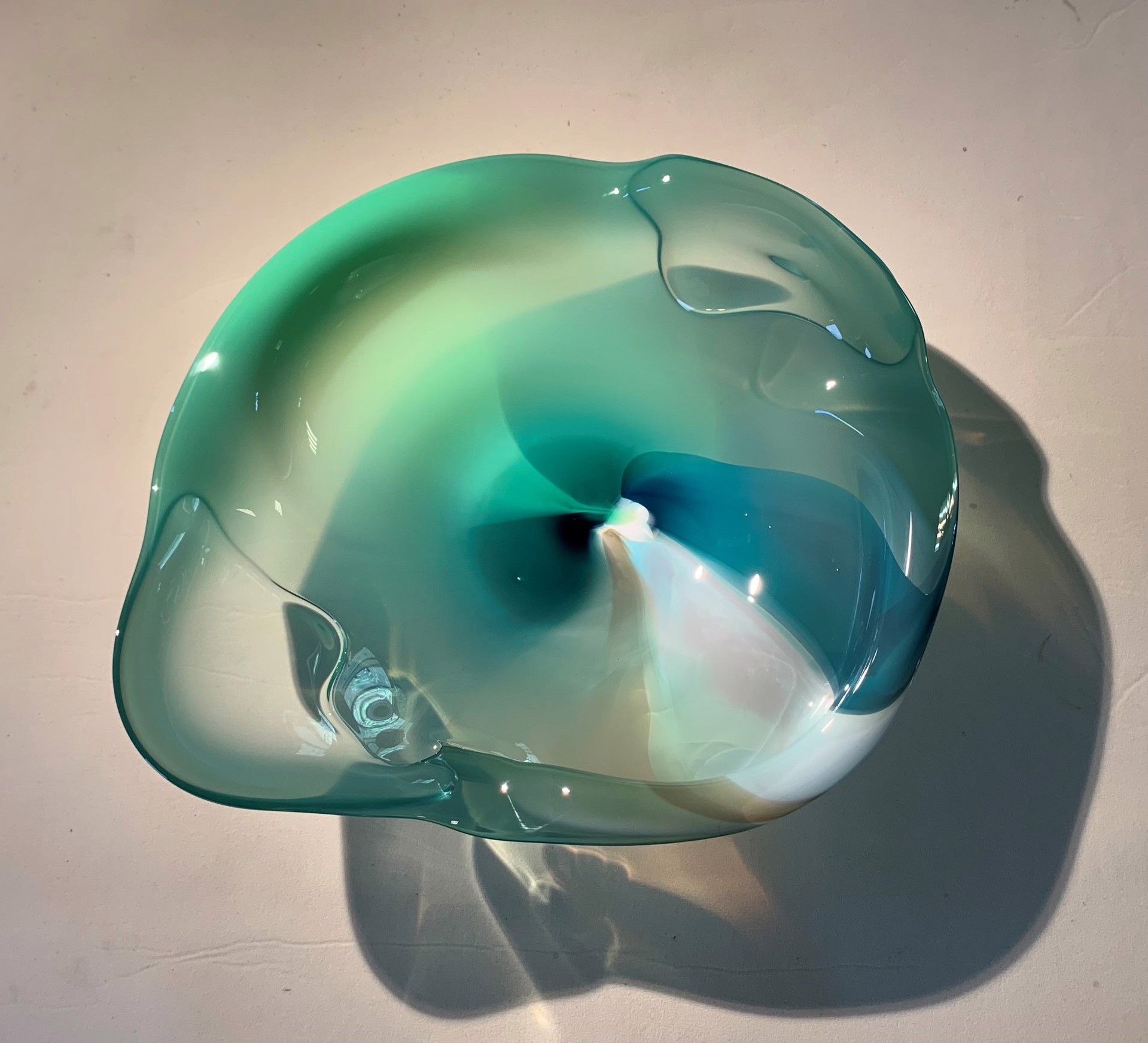 Jade Extra Large Blown Glass Bowl by Paul | Carol Willsea Obrien