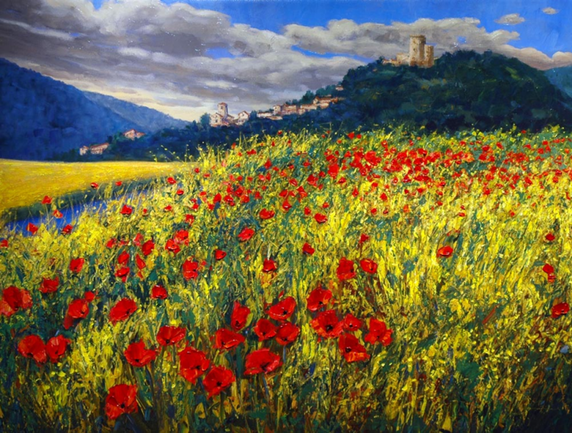 Tuscan Poppies (S/N) by Jennifer Vranes