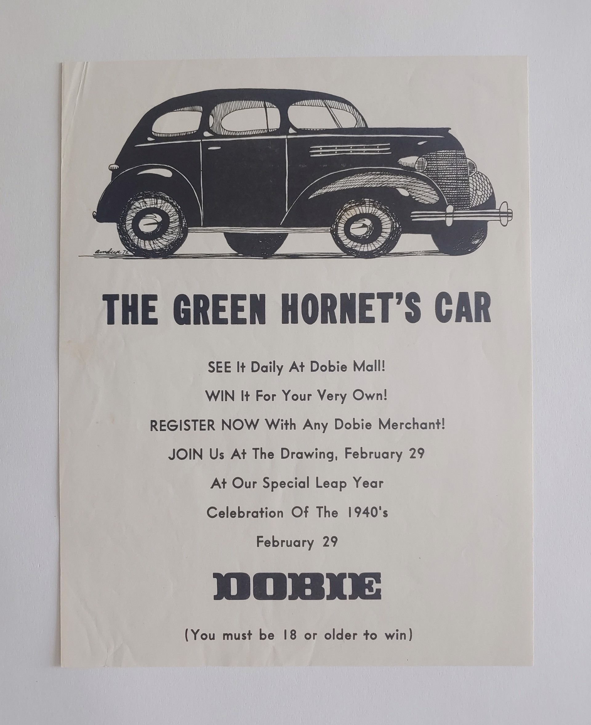 Green Hornet's Car at Dobie Mall - Poster by David Amdur