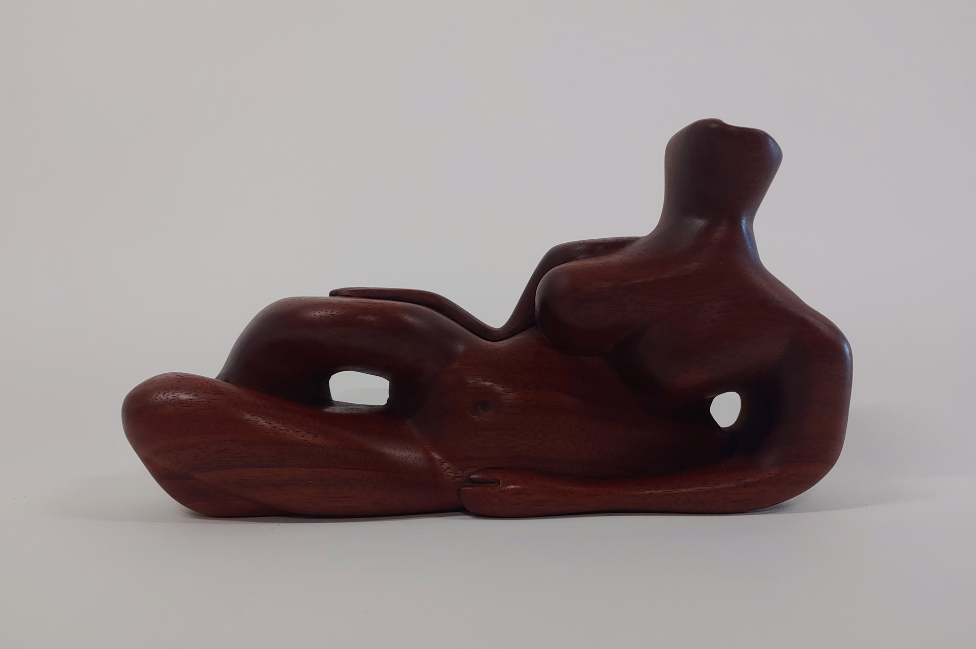 Reclining Nude #1 - Wood Sculpture by David Amdur