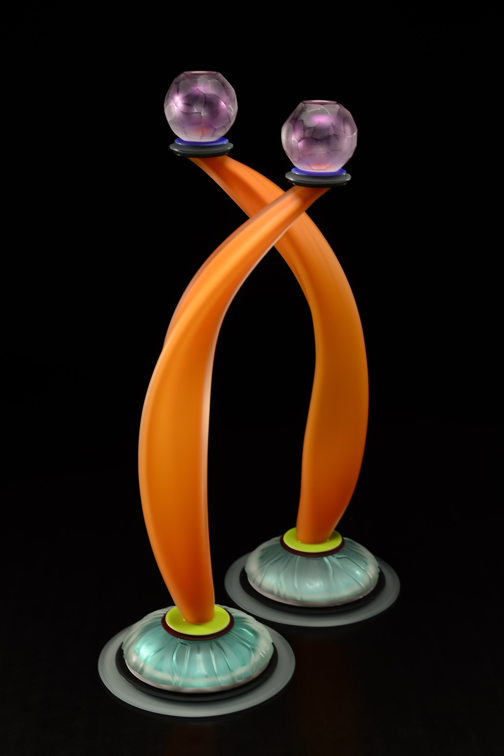 Tangerine Twister candlesticks  (*P) by Stephan Cox