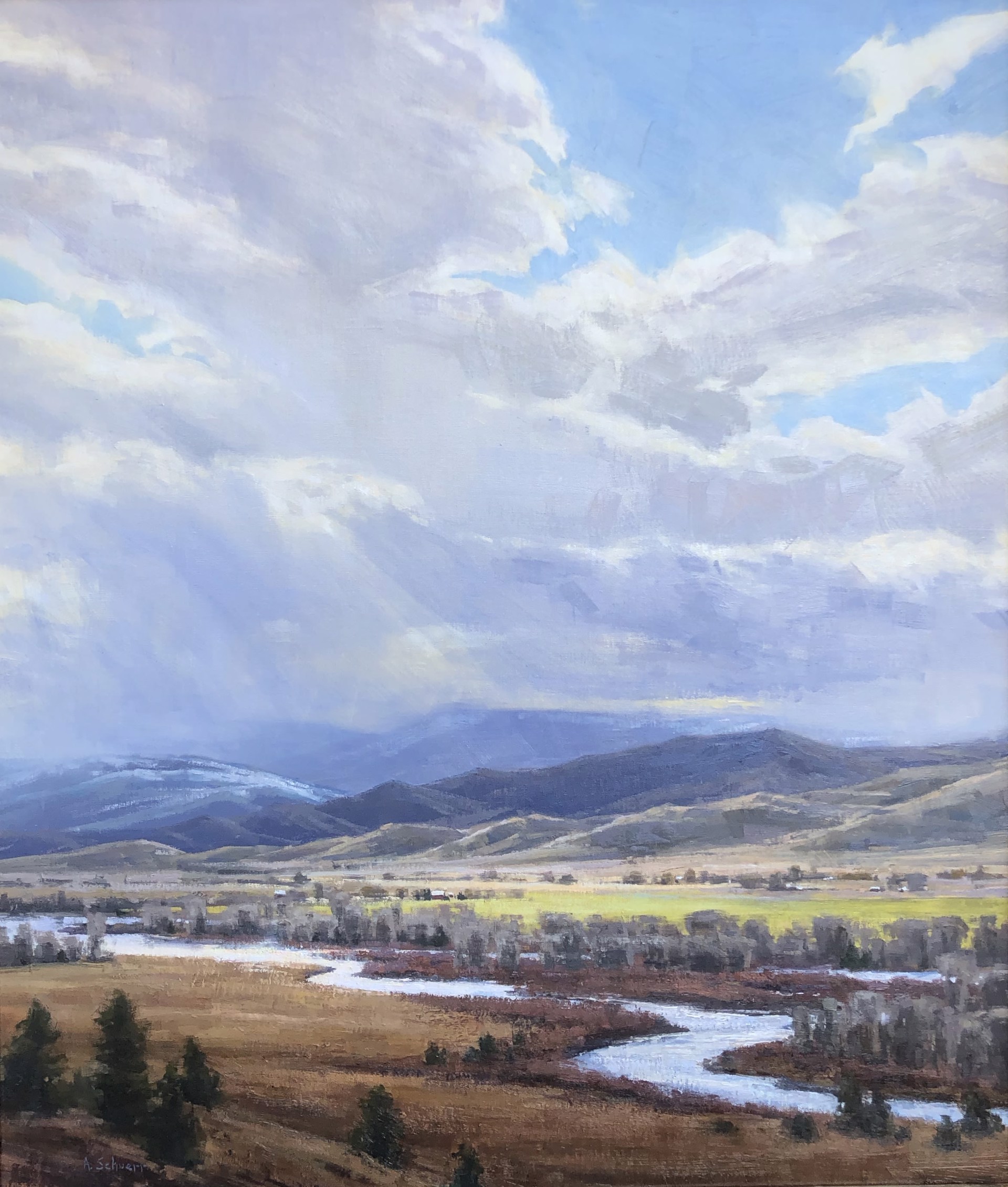 STORM OVER PARADISE VALLEY by Aaron Schuerr Montana Trails Gallery