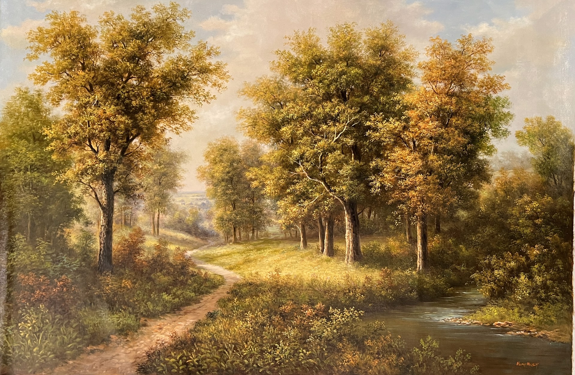 DOWNHILL PATH BY THE CREEK by HUMPHREY