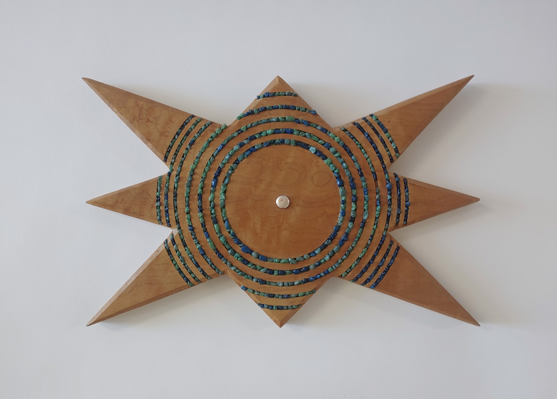 8 Pointed Star Mosaic - Wood Sculpture by David Amdur