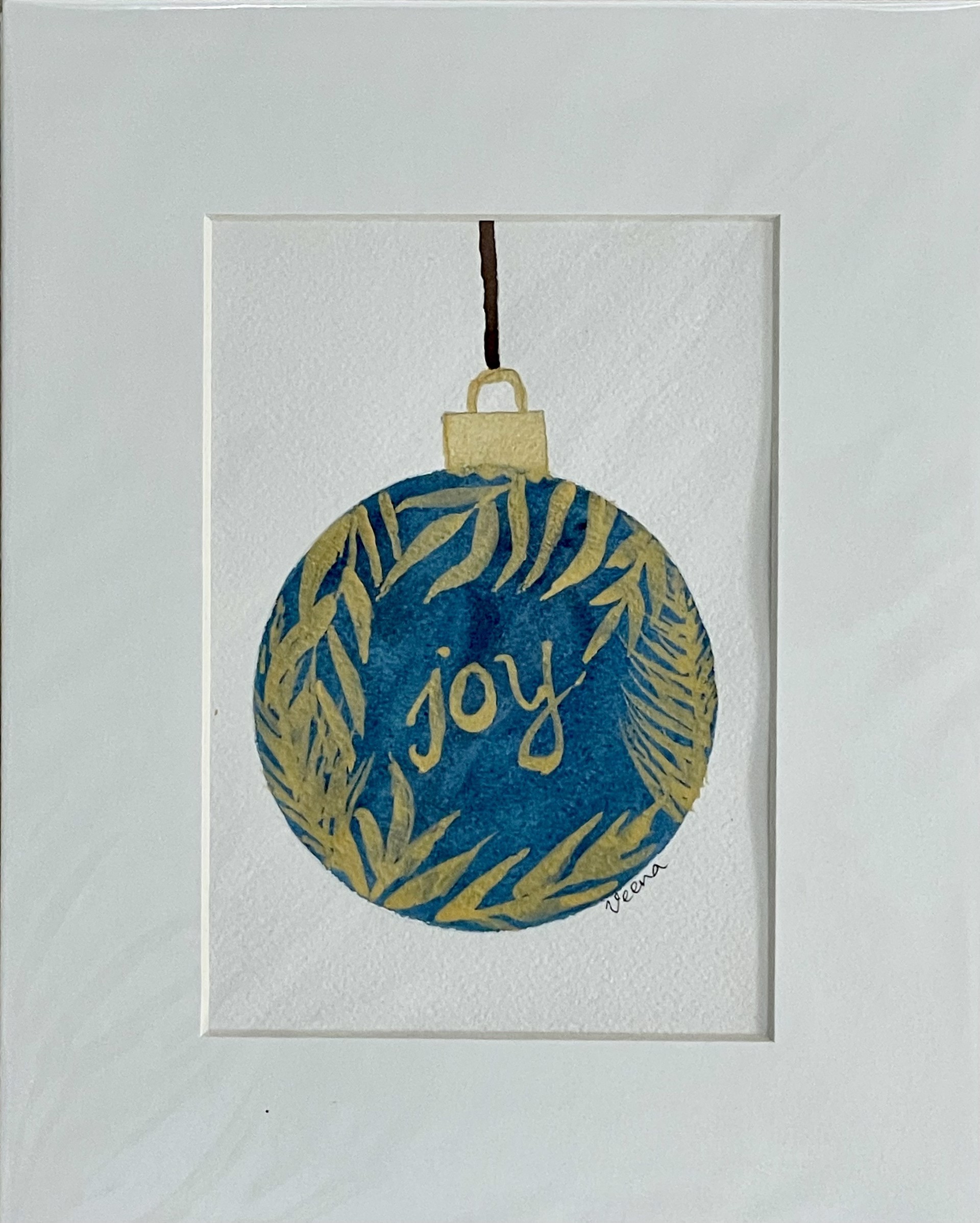 Green & Gold Joy Ornament by Veena Raj