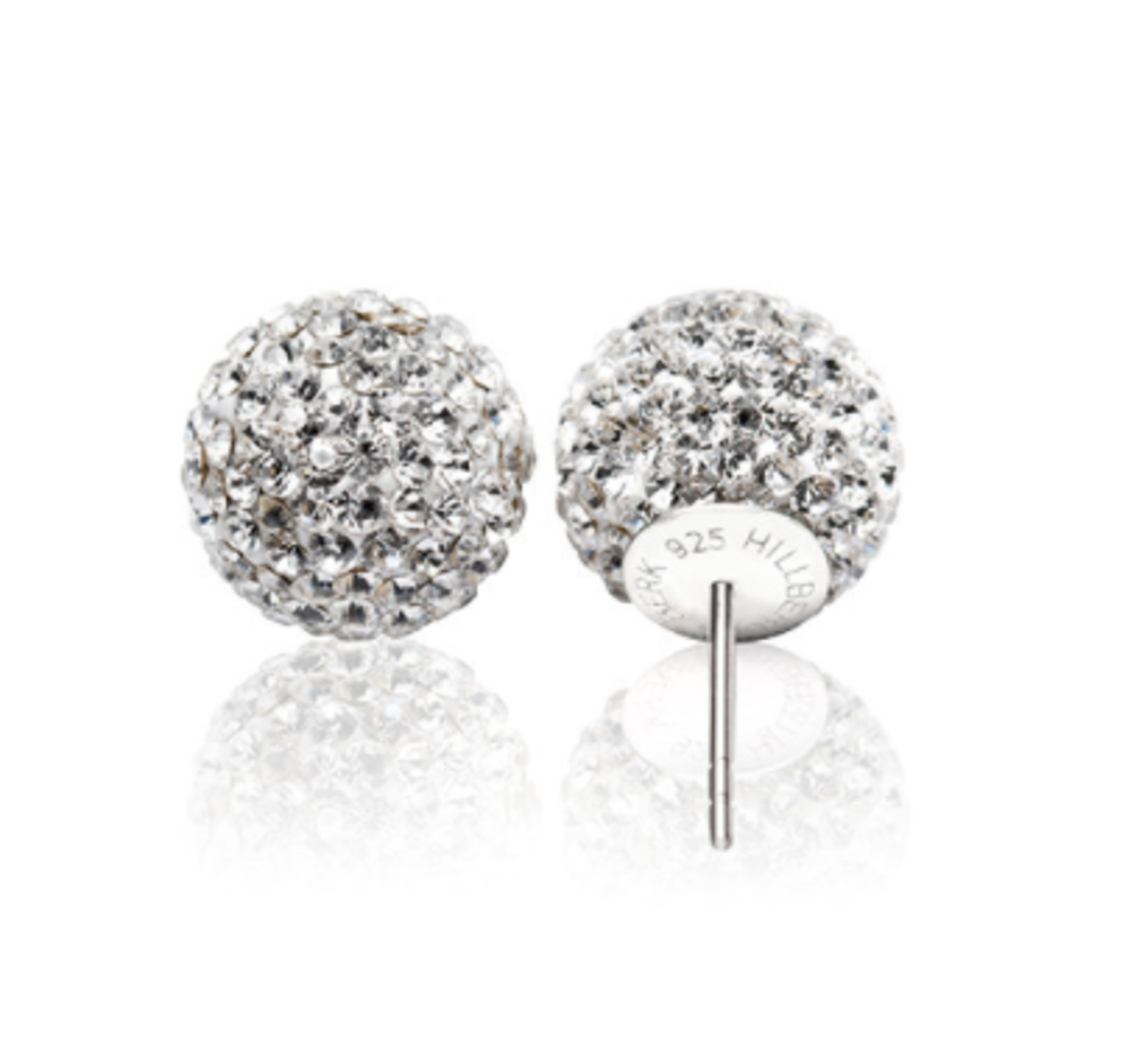 Sparkle Ball Stud Earrings, White, 10mm by HILLBERG & BERK