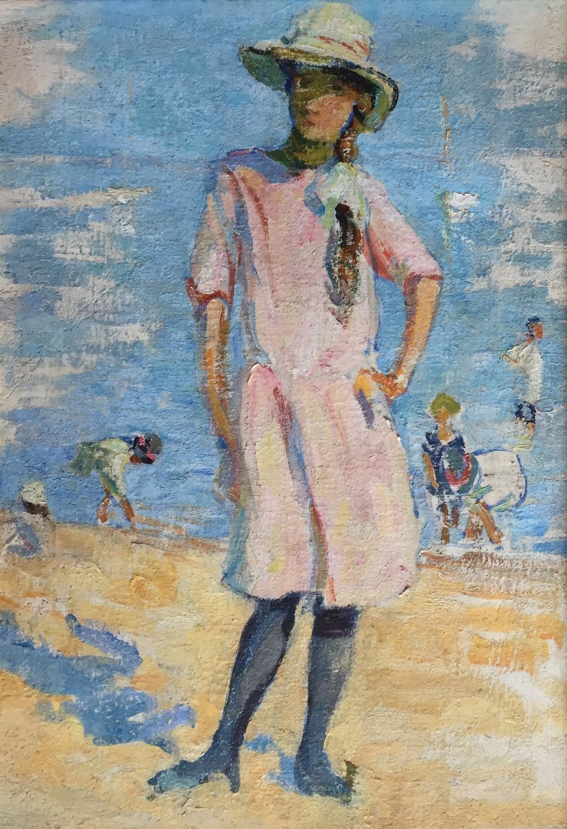 Girl On Beach by Edith Lake Wilkinson