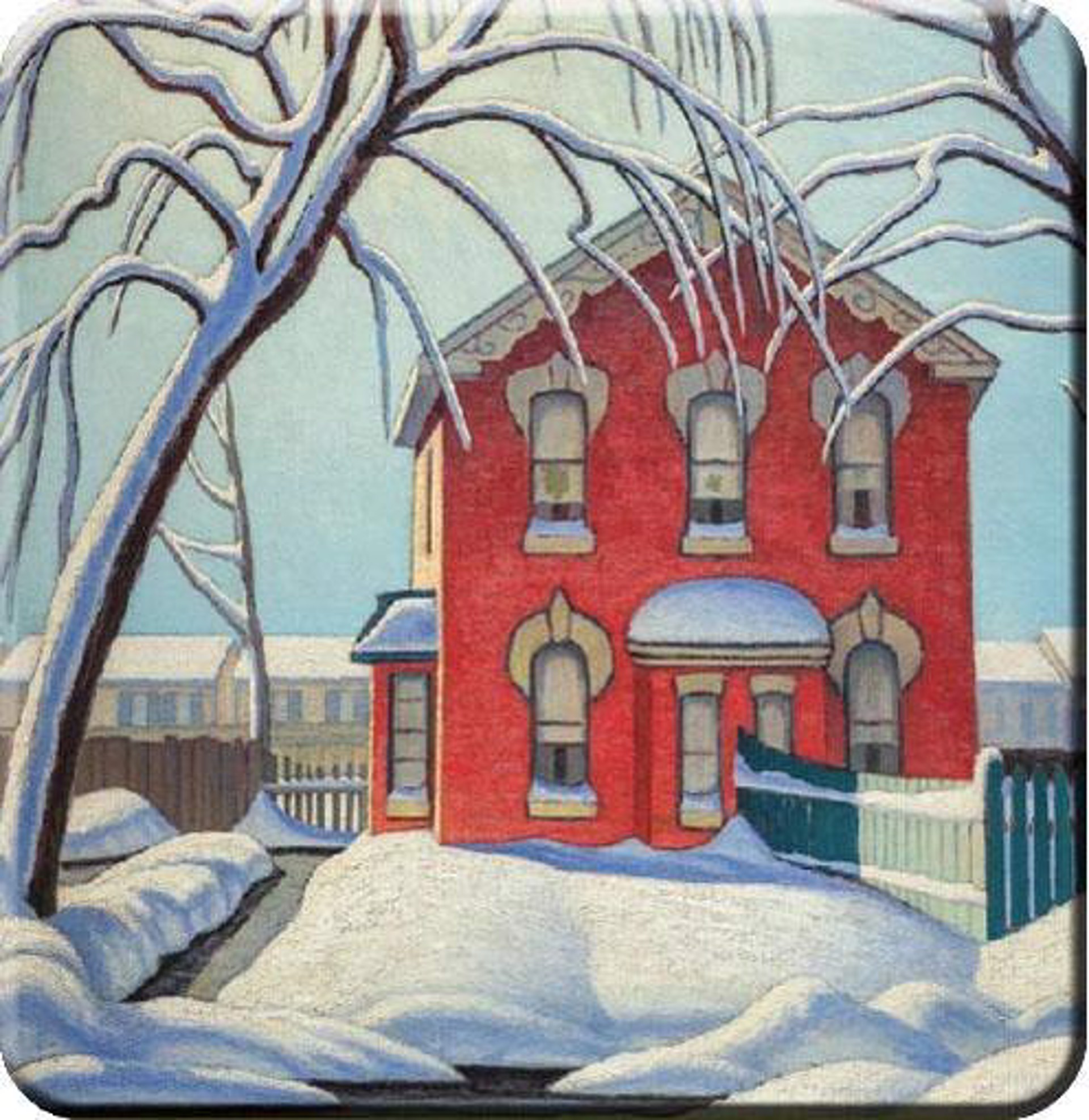 Red House in Winter Coaster by Lawren Harris