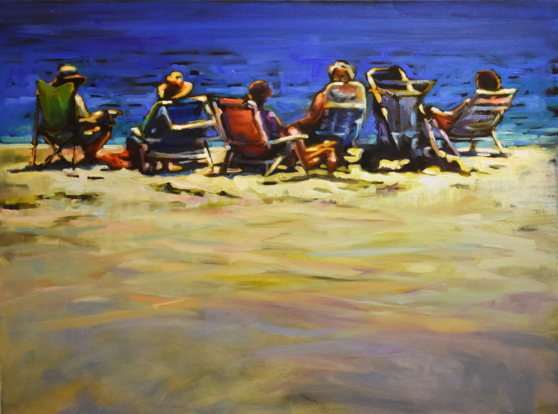 Lawn Chair Crew by Karen Bruson Maine Art Hill