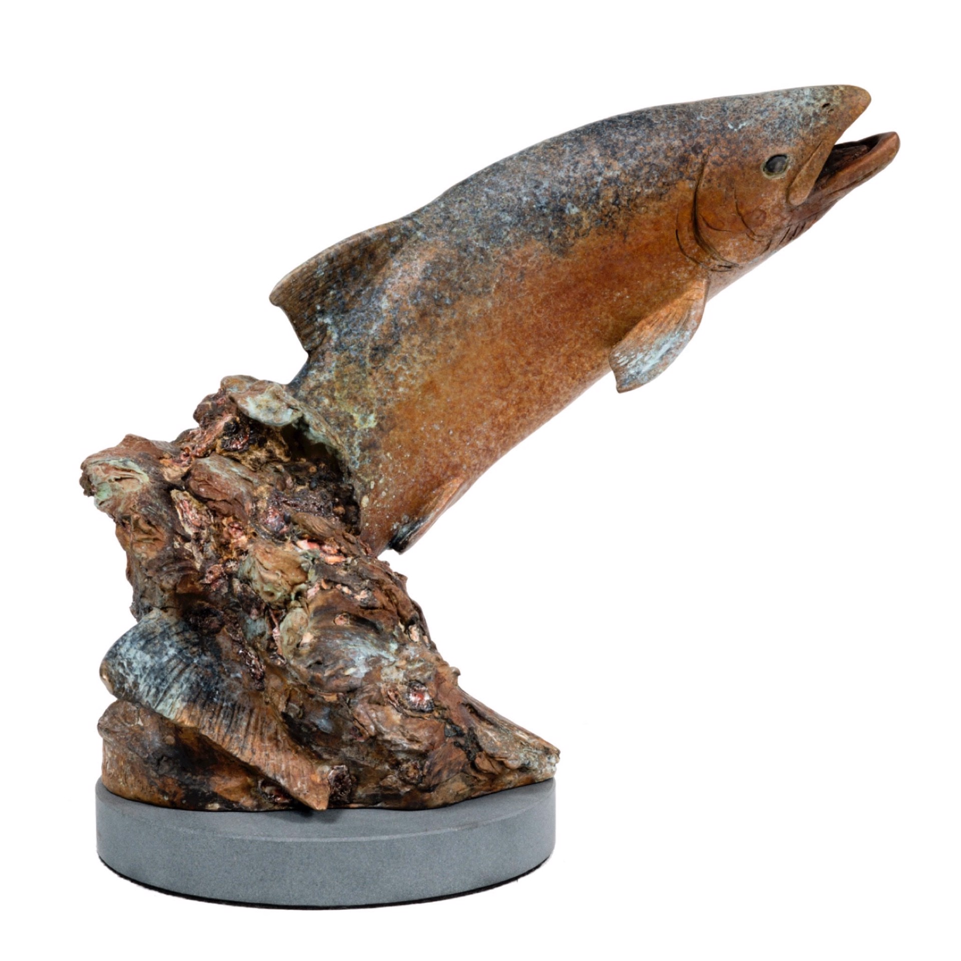 Trout Original Bronze Sculpture by Rip and Alison Caswell, Contemporary Fine Art, Modern Wildlife Art, Available At Gallery Wild