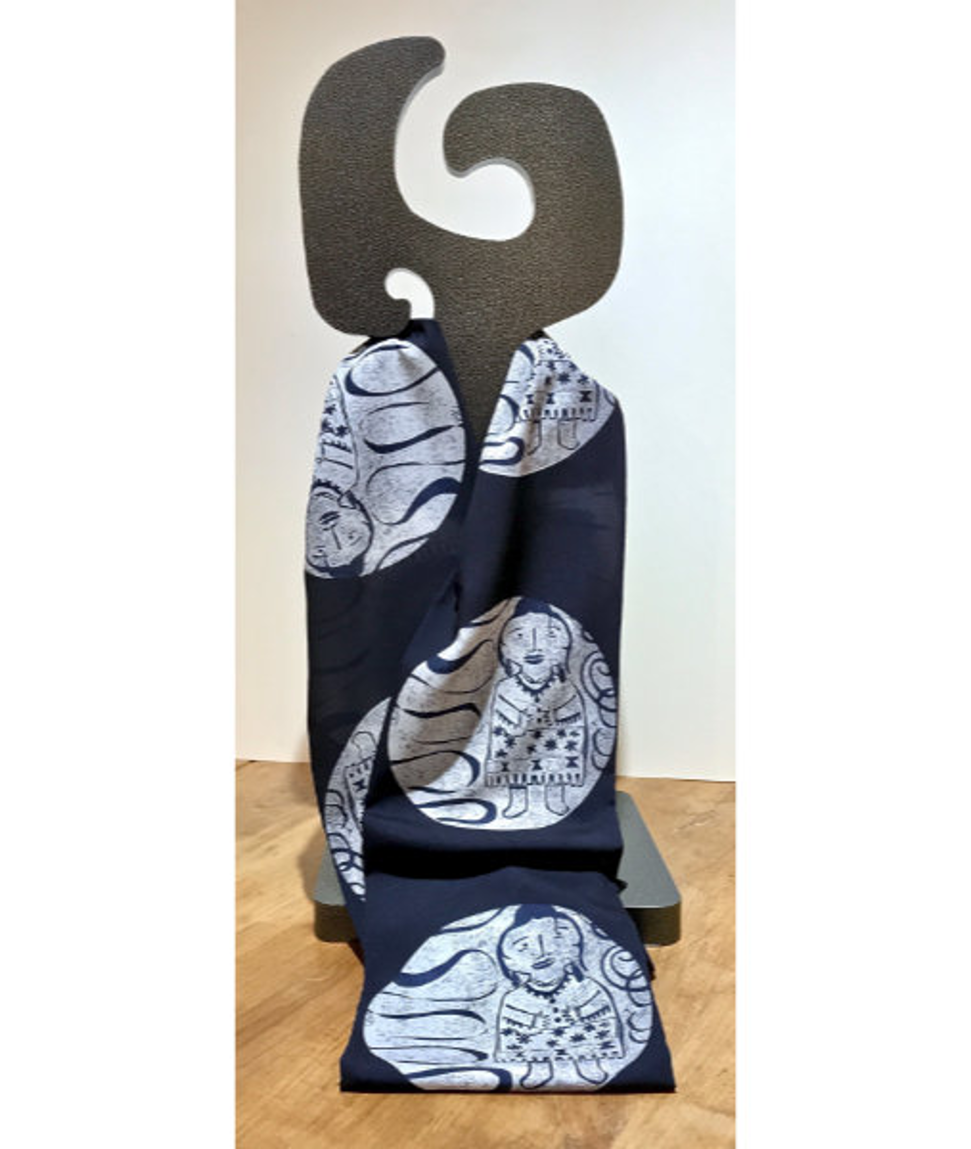 She is Unique navy scarf by Melanie A. Yazzie