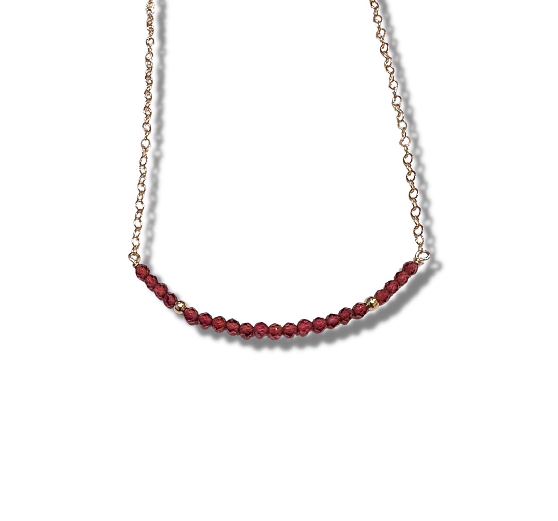 Necklace - Garnet with 14K Gold Filling by Julia Balestracci
