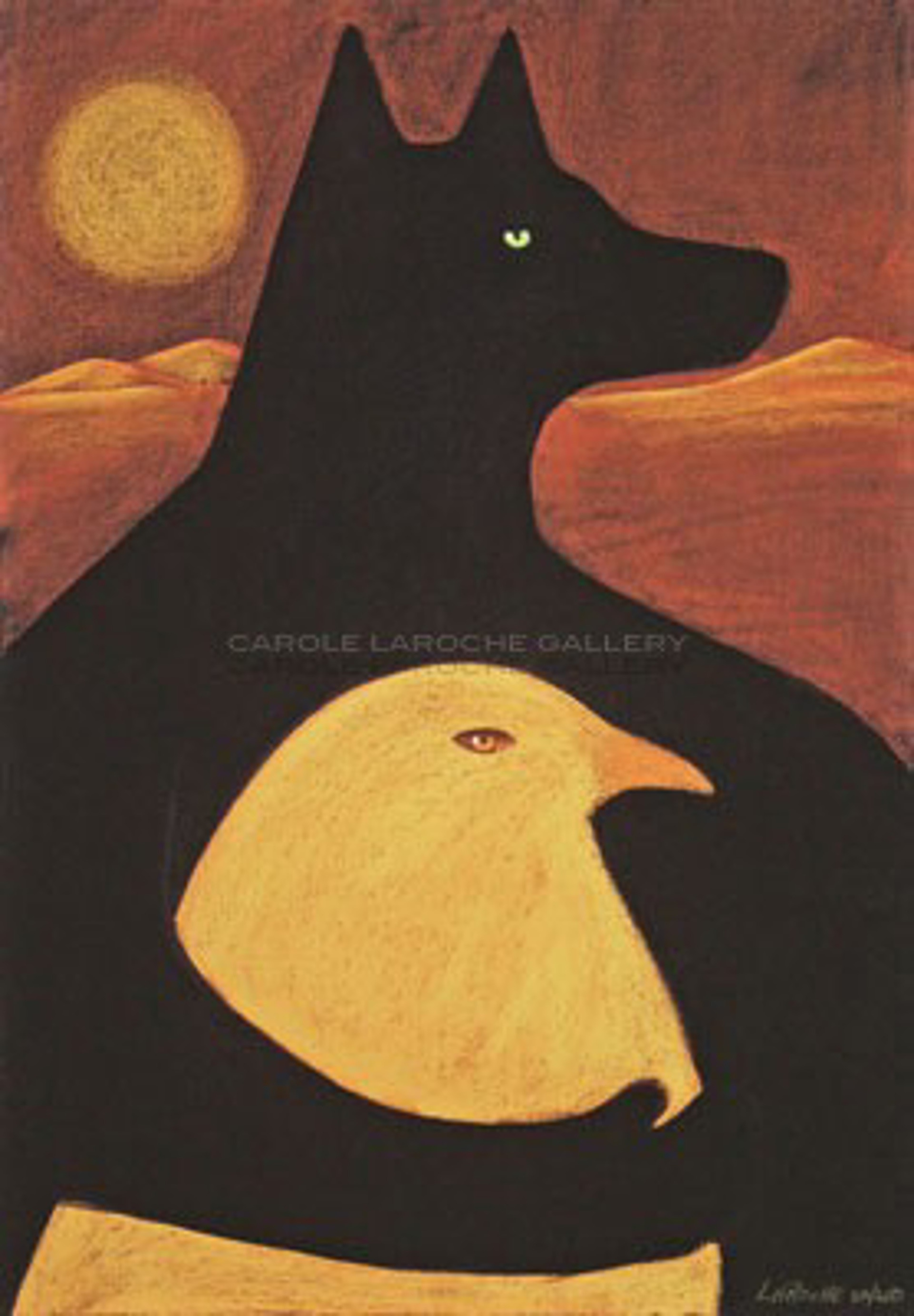 Journey with Golden Dove - LARGE Framed $3700 by Carole LaRoche