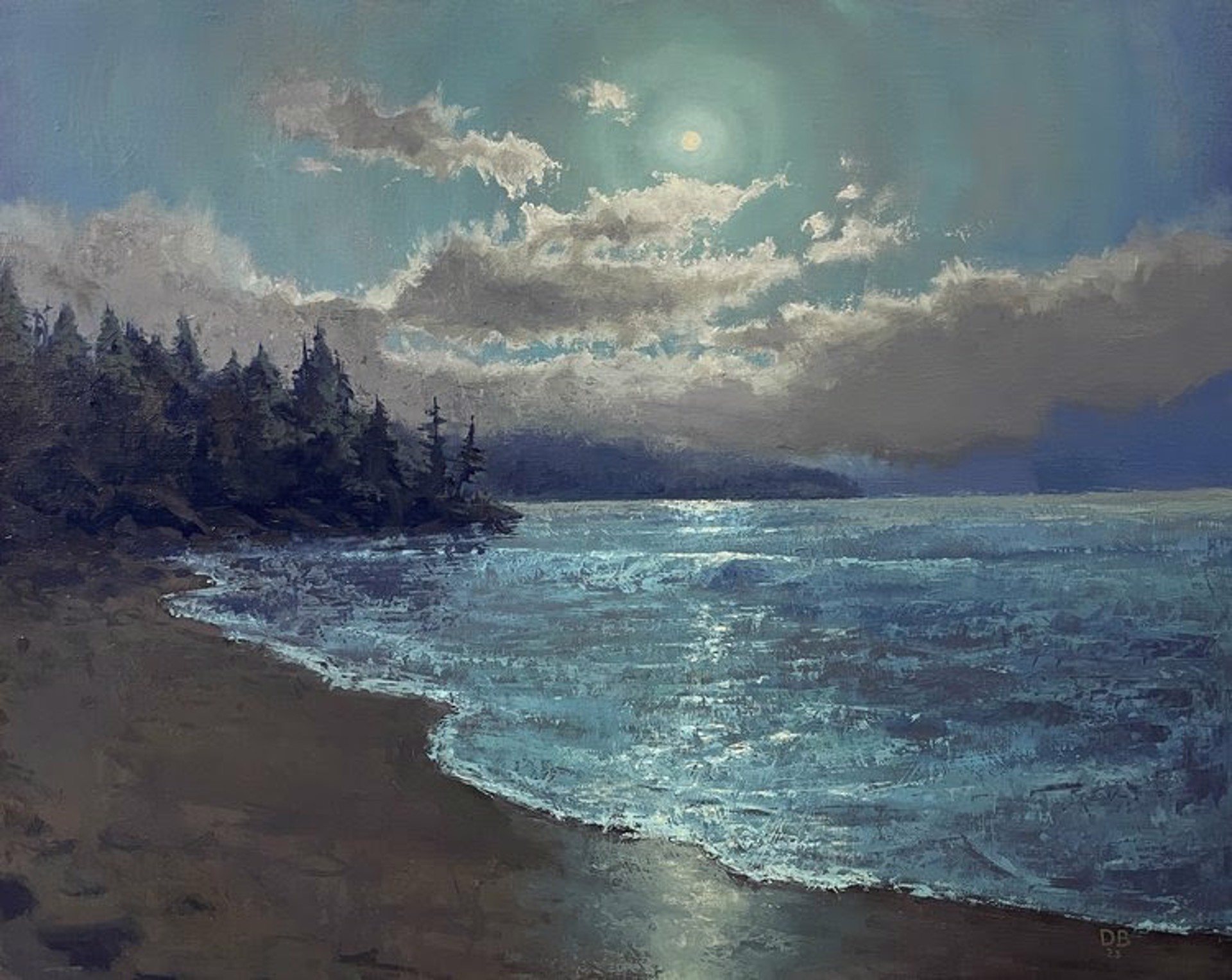 Moon and Sea by Daniel Bailey