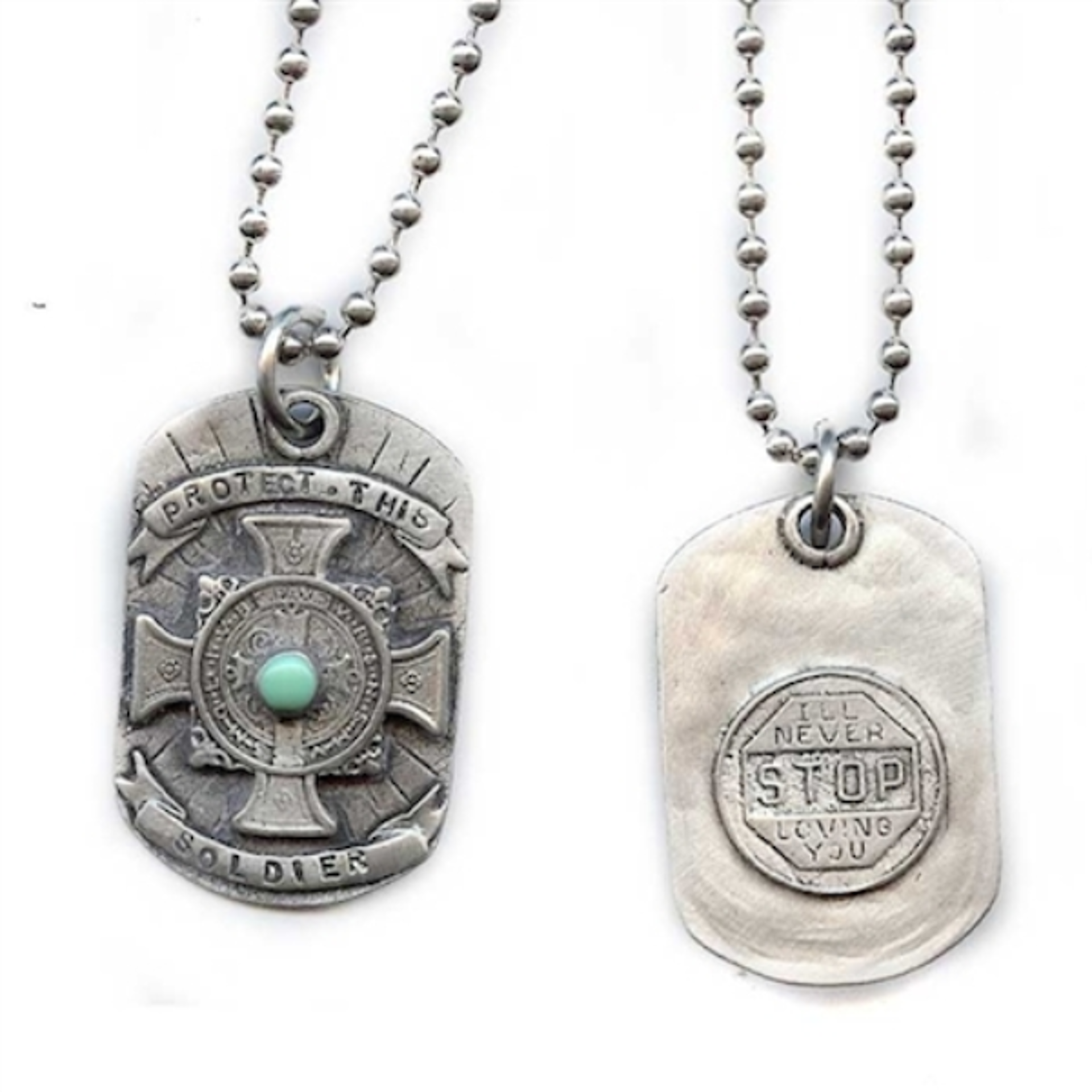Necklace - 18" Pewter - Protect This Soldier by Indigo Desert Ranch - Jewelry