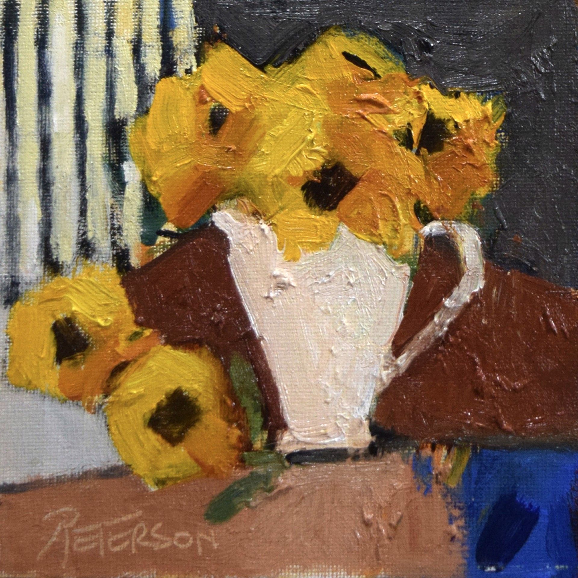 Sunflowers and Stripes IV by Amy R. Peterson