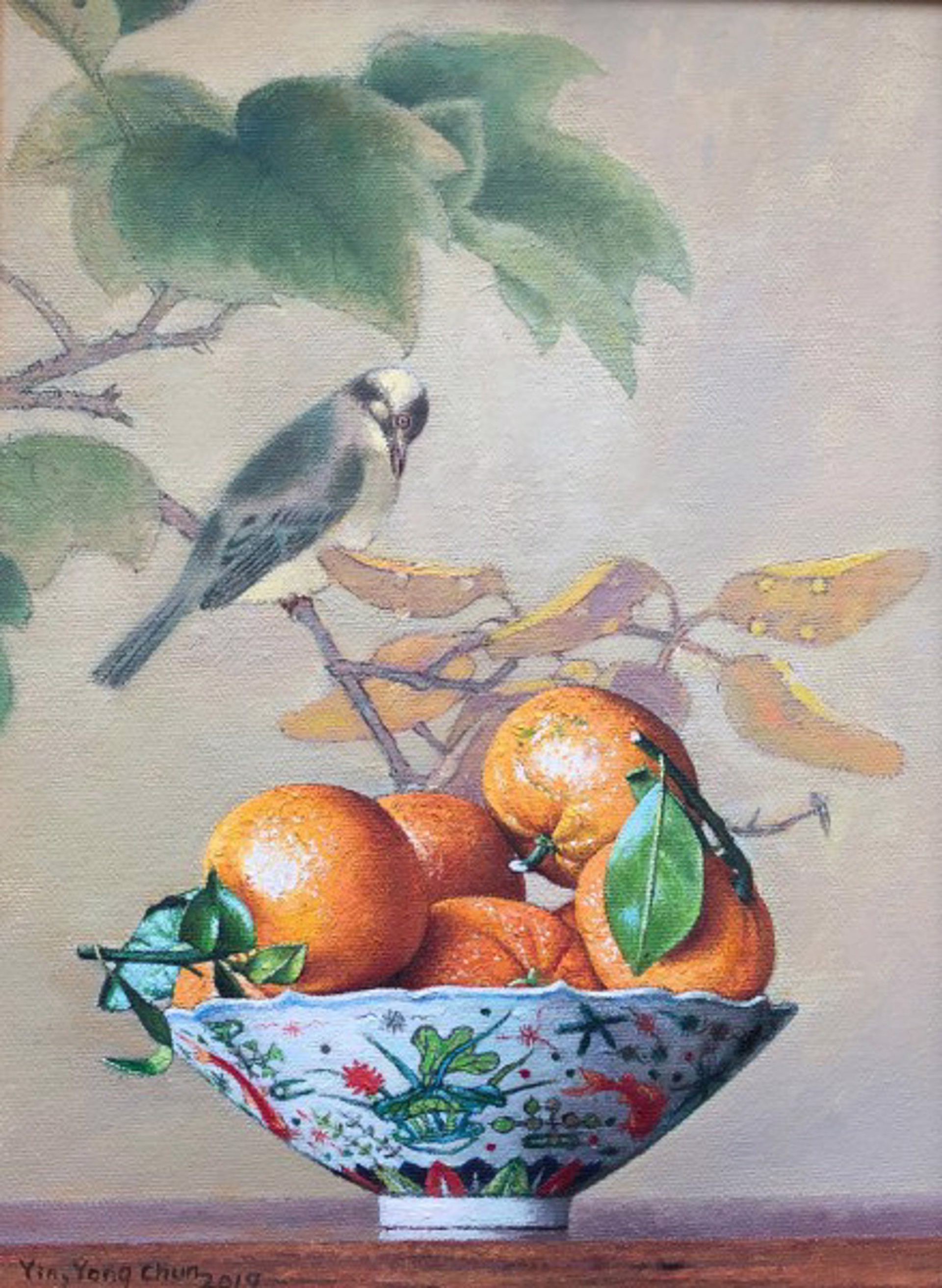 One Bird and a Bowl of Oranges by Yin Yong Chun