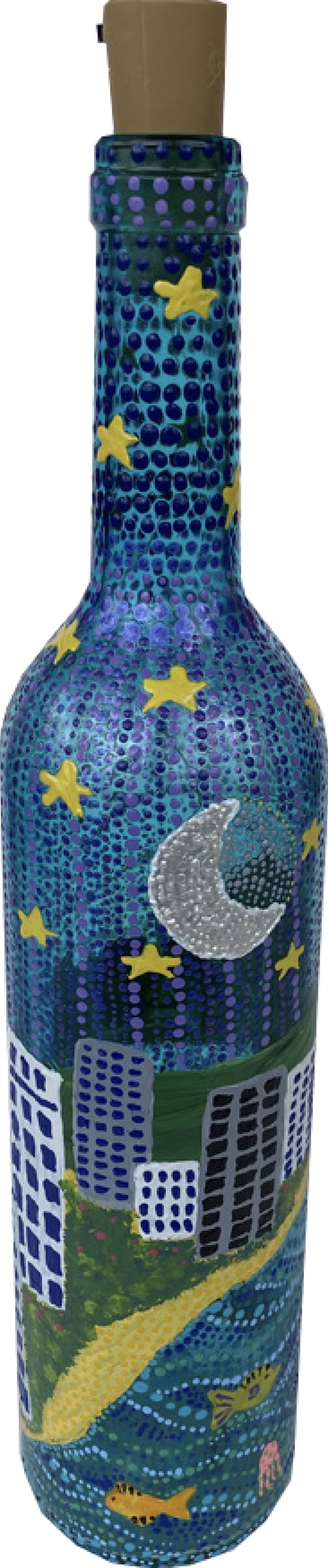 Lighted Glass Bottle - Moonlight by Carolyn Morgan Bauer