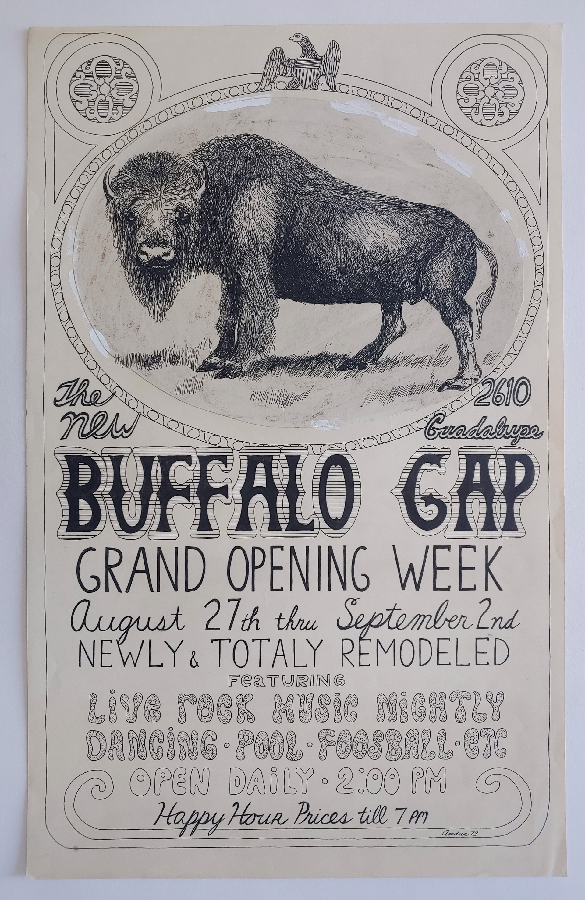 Buffalo Gap - Original Drawing for Poster #2 by David Amdur