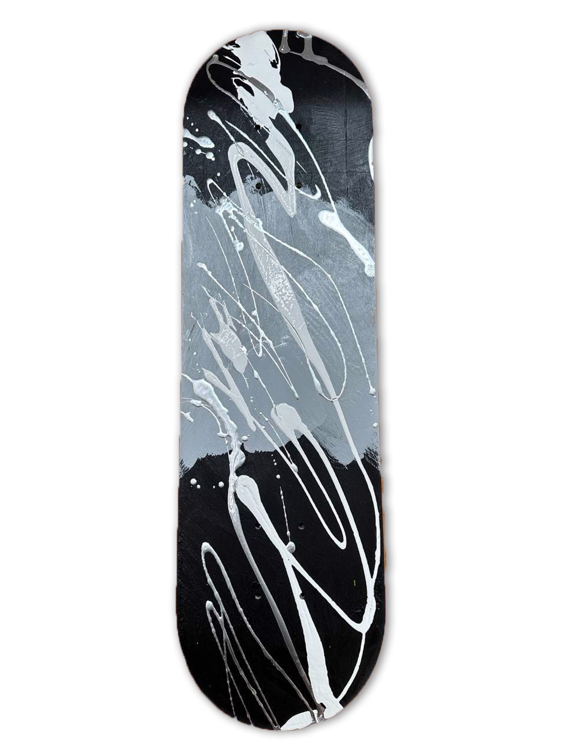 "Abstract Skateboard III (Black & White)" by Abstract Skateboards Wall Sculptures by Elena Bulatova