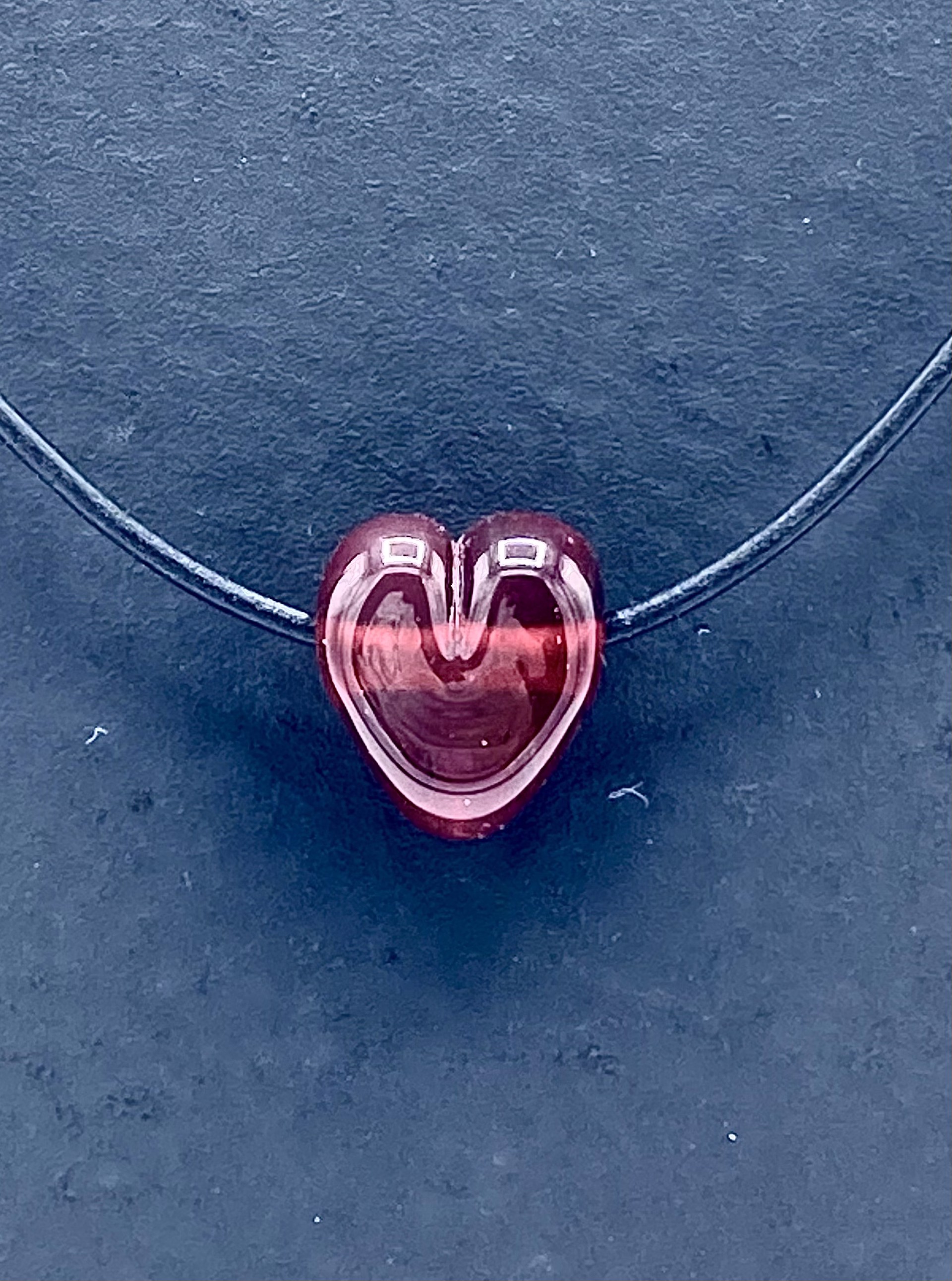 Transparent Red Heart Necklace by Emelie Hebert