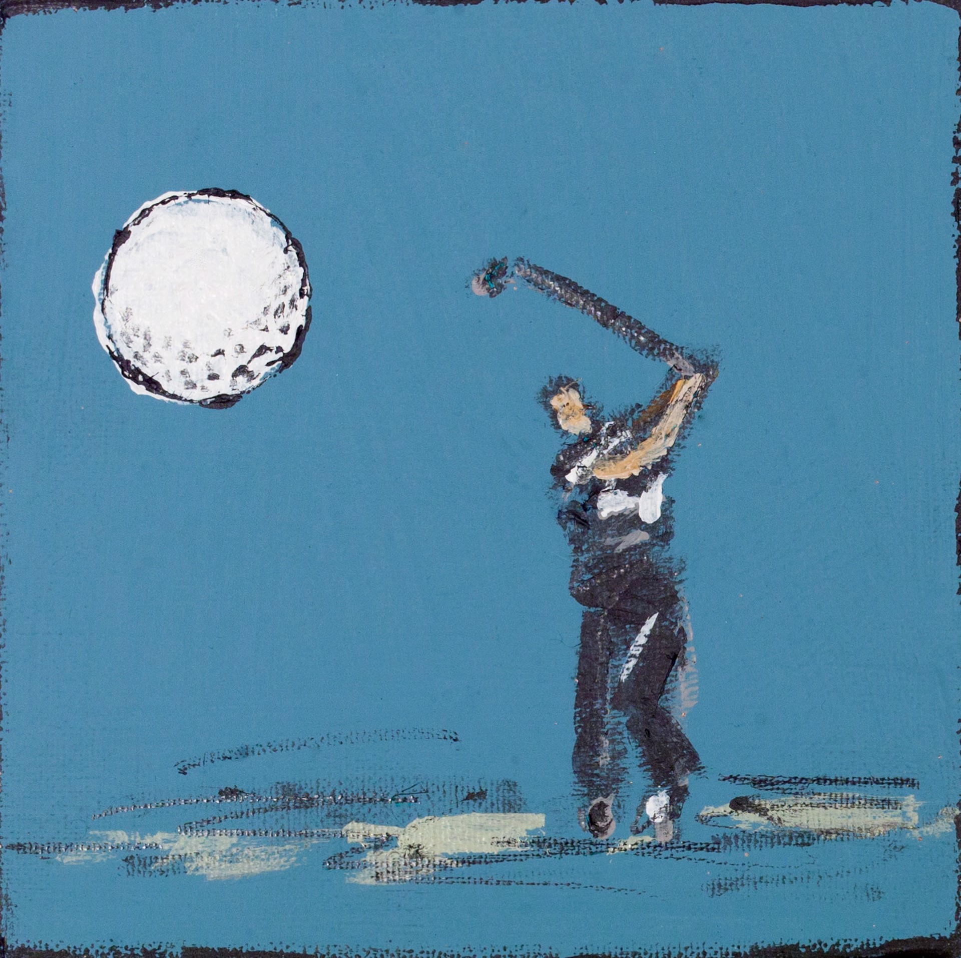 Golfer on Blue by Heather Blanton