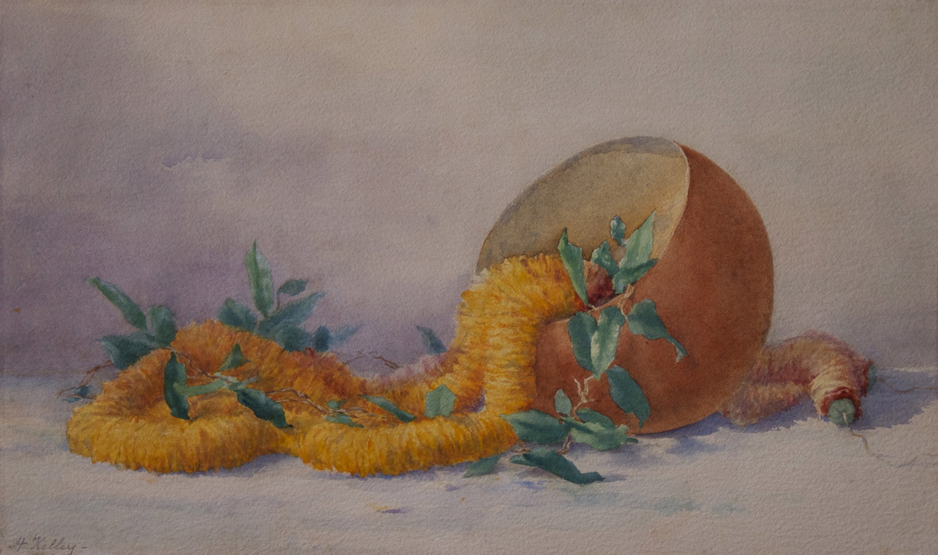 Still Life with Ilima Lei and Coconut by Helen Whitney Kelley