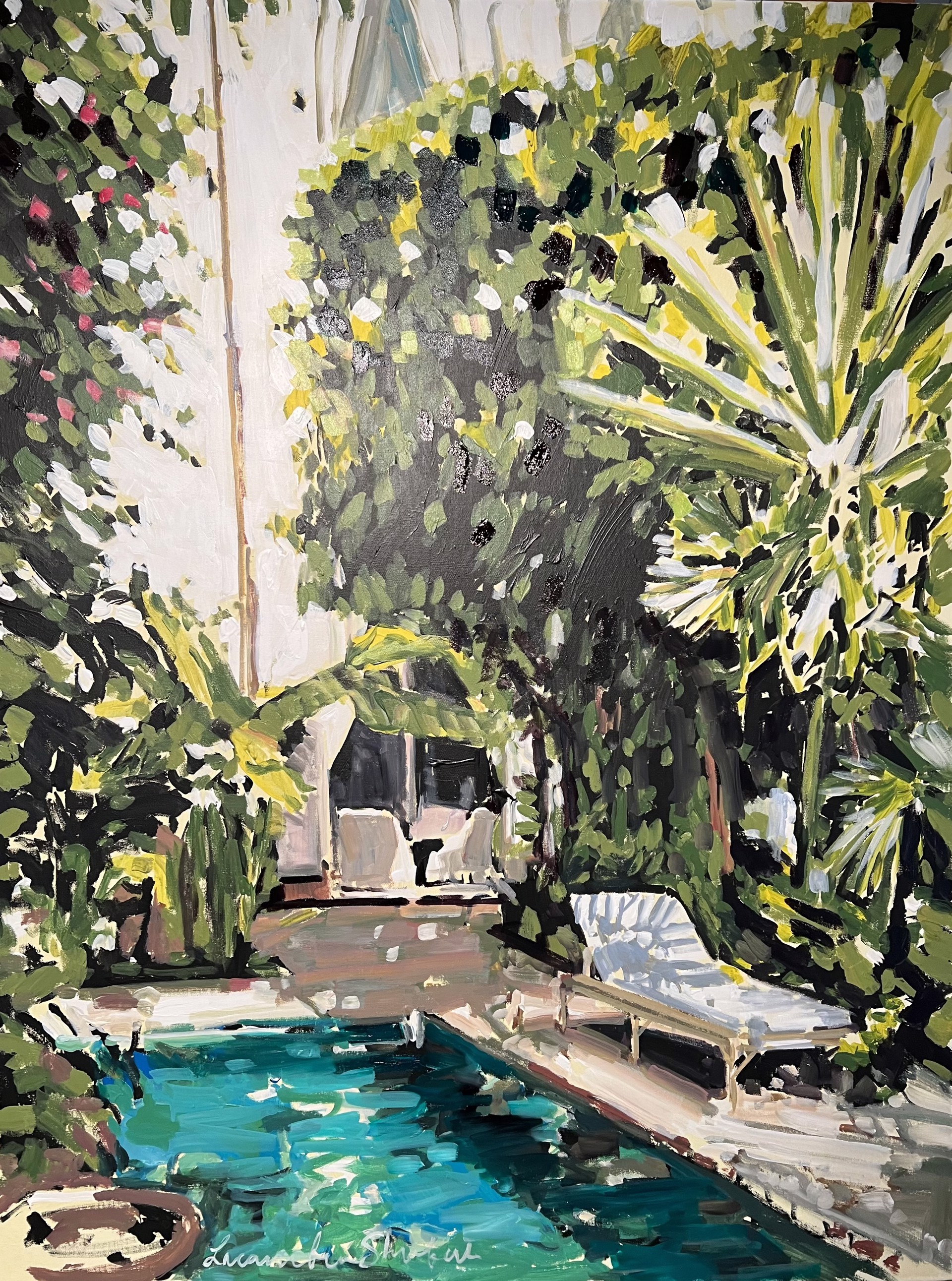 Pool and Palm by Laura Lacambra Shubert