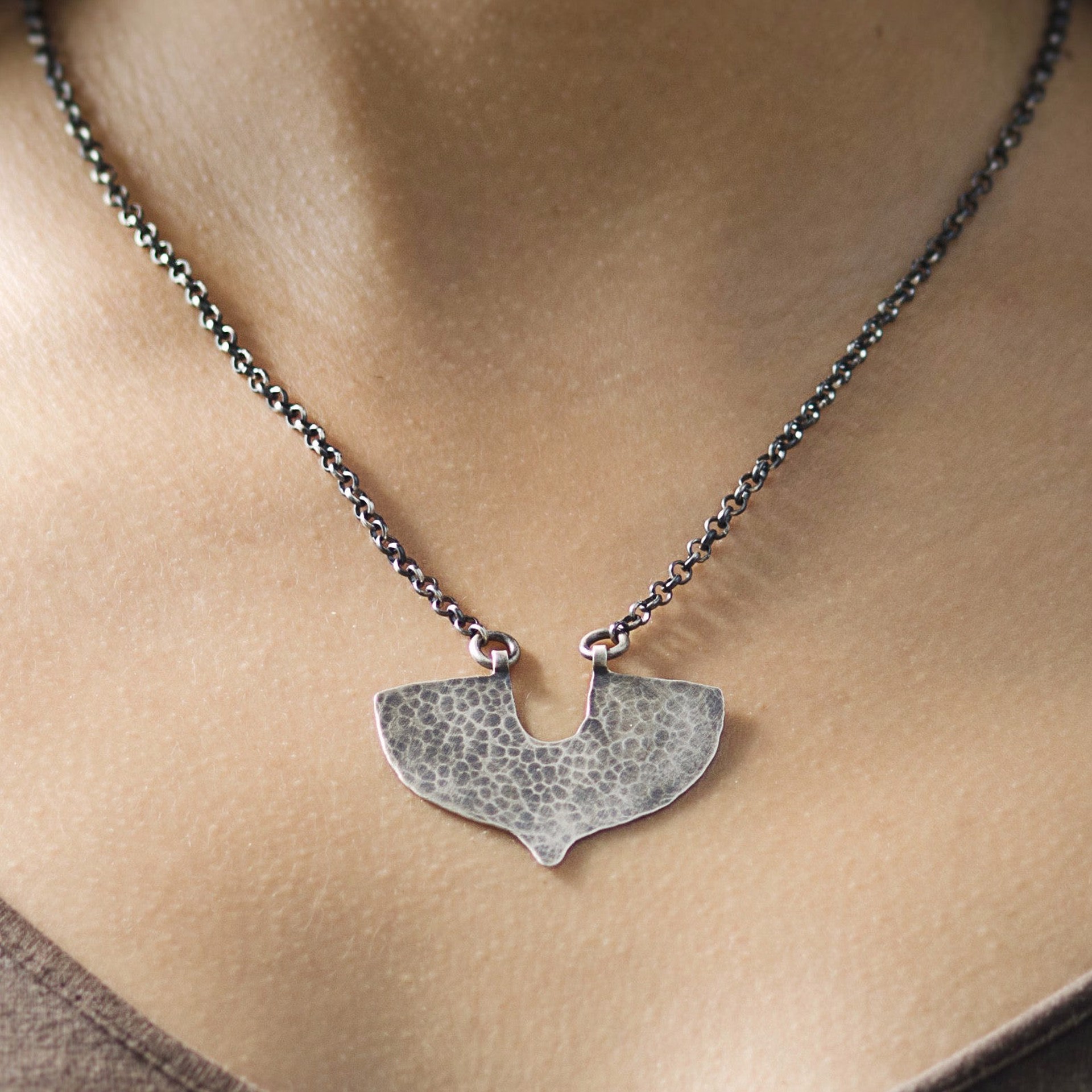 Shield Necklace in Silver by Clementine & Co. Jewelry