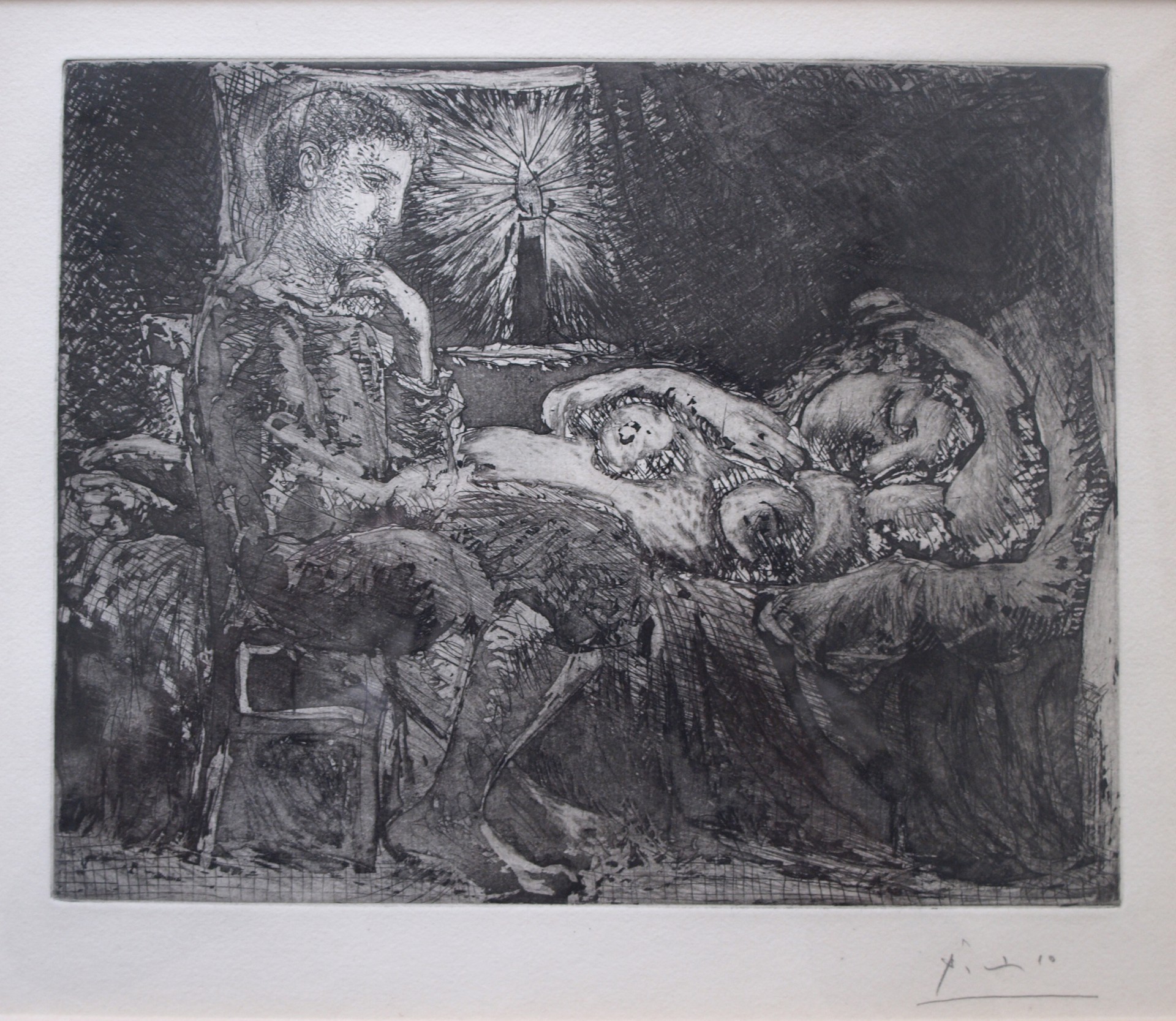 Garcon et Dormeuse a la Chandelle by Pablo Picasso