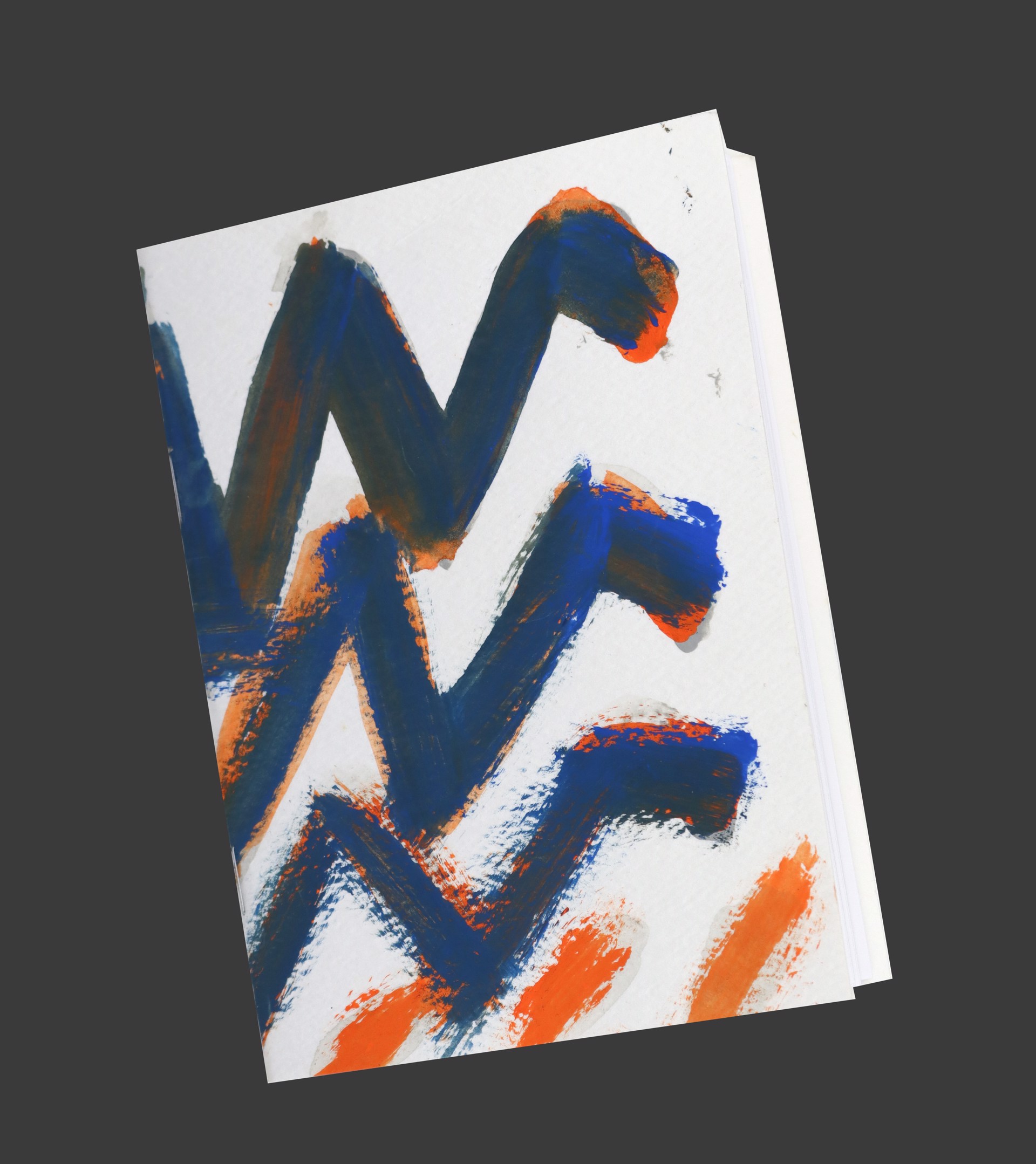 Blue and Orange ZigZags Notebook by Helen Lewis