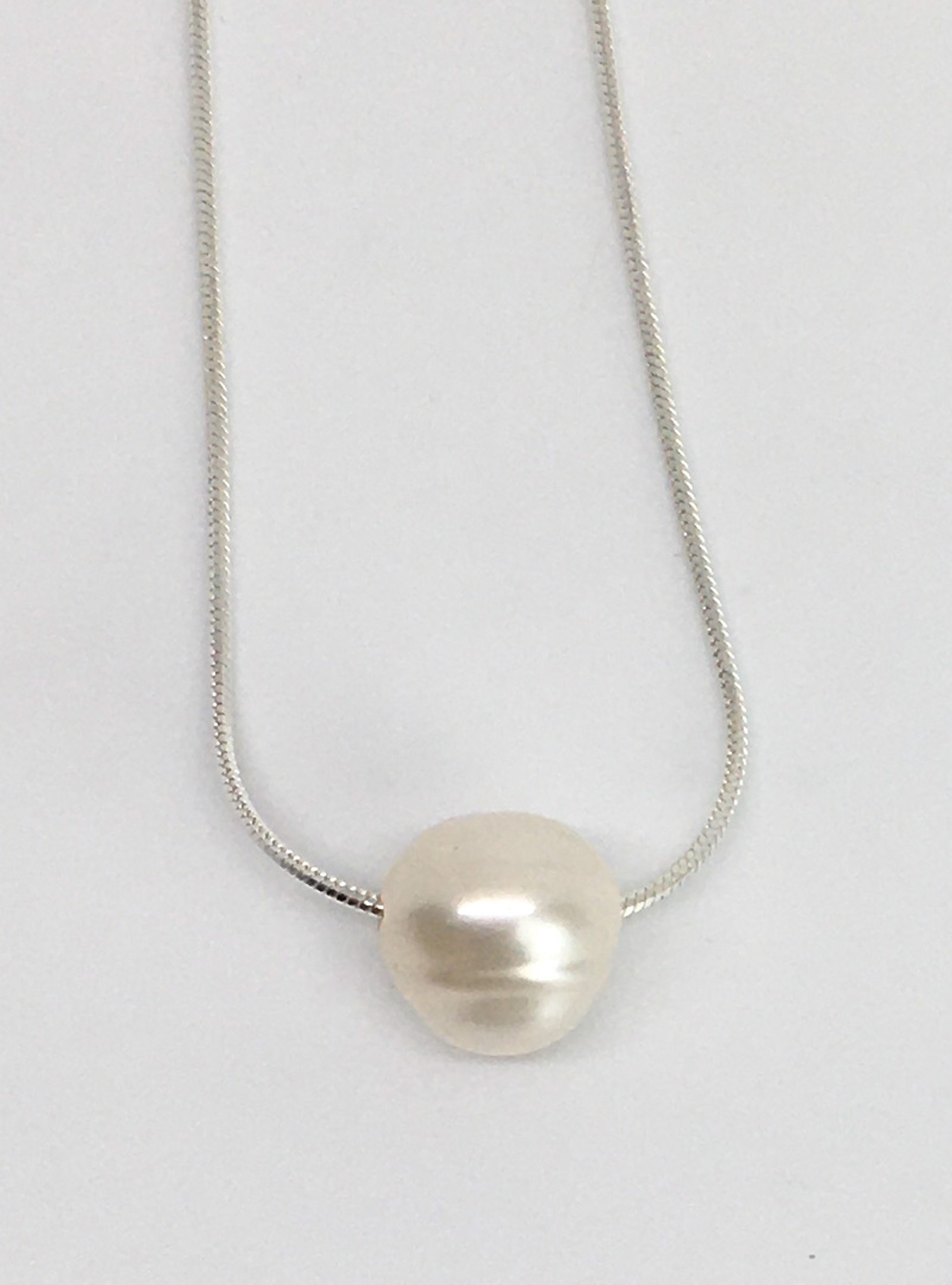 20" Eunity Sterling Silver - Necklace with Pearl by Suzanne Woodworth