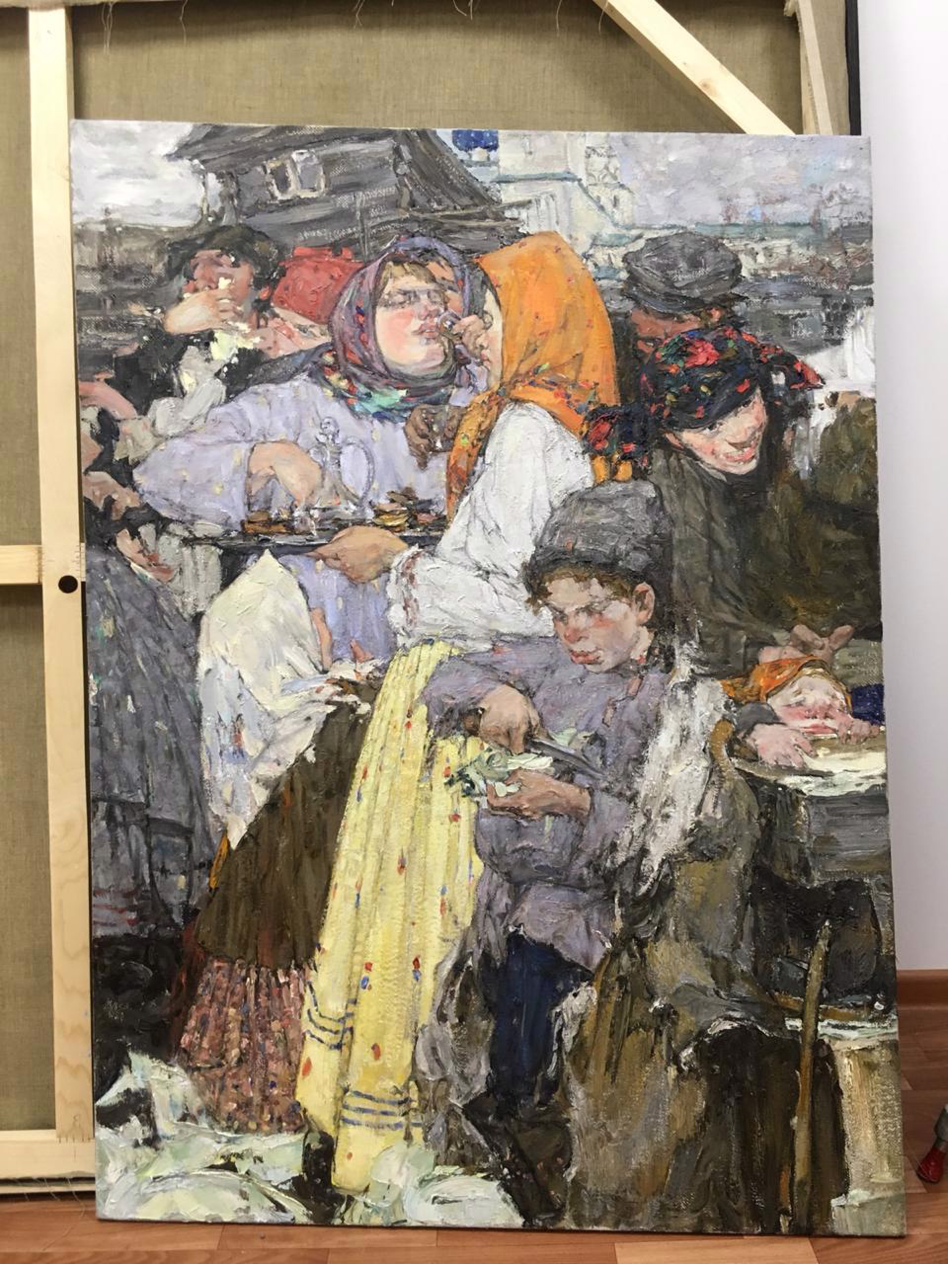 Fragment Copy of "Gathering of the Cabbage Crop" by Nicolai Fechin" by Andrey Erofeev