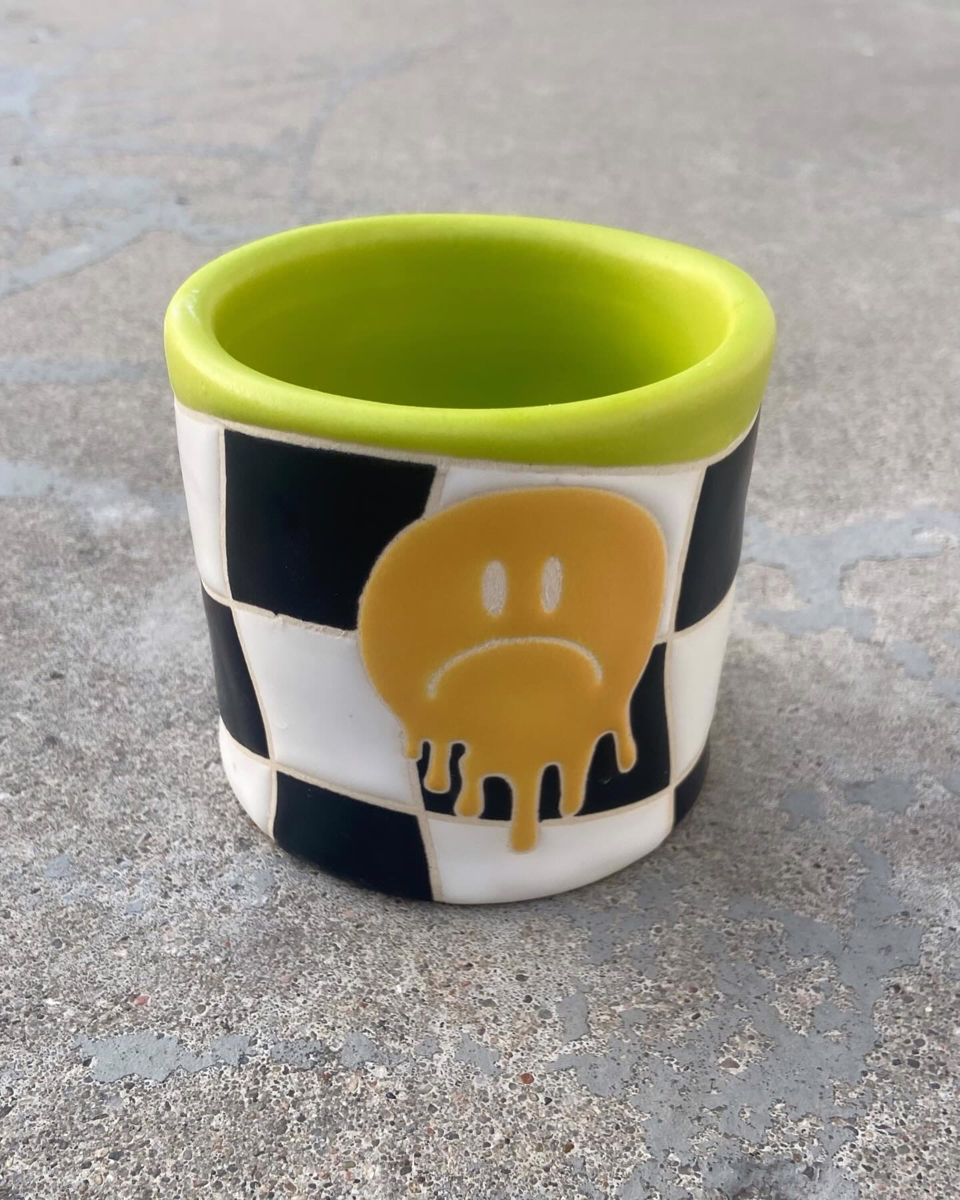 Checkered Big Feelings Cup 01 by Cassie Sullivan