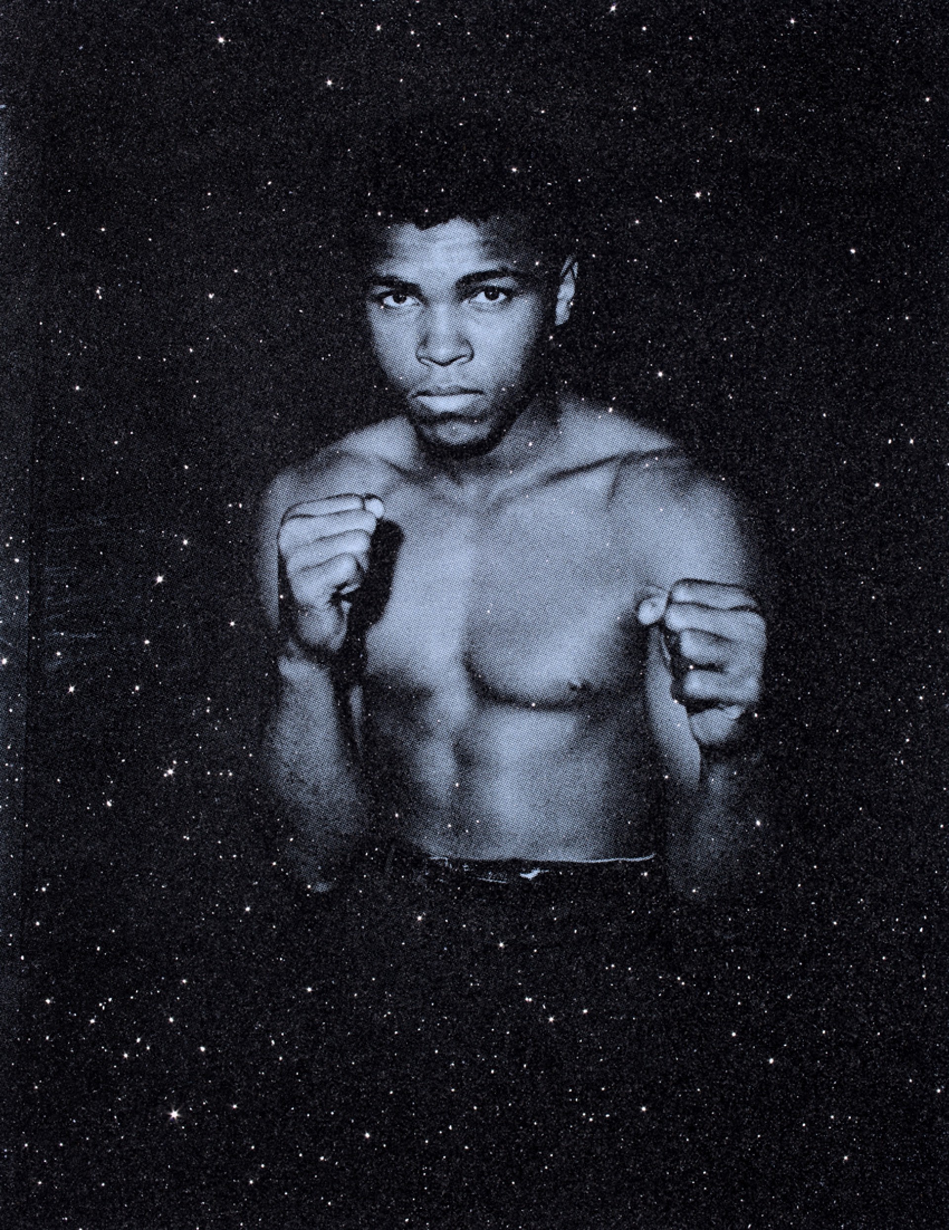 Muhammad Ali Blue Velvet by Russell Young