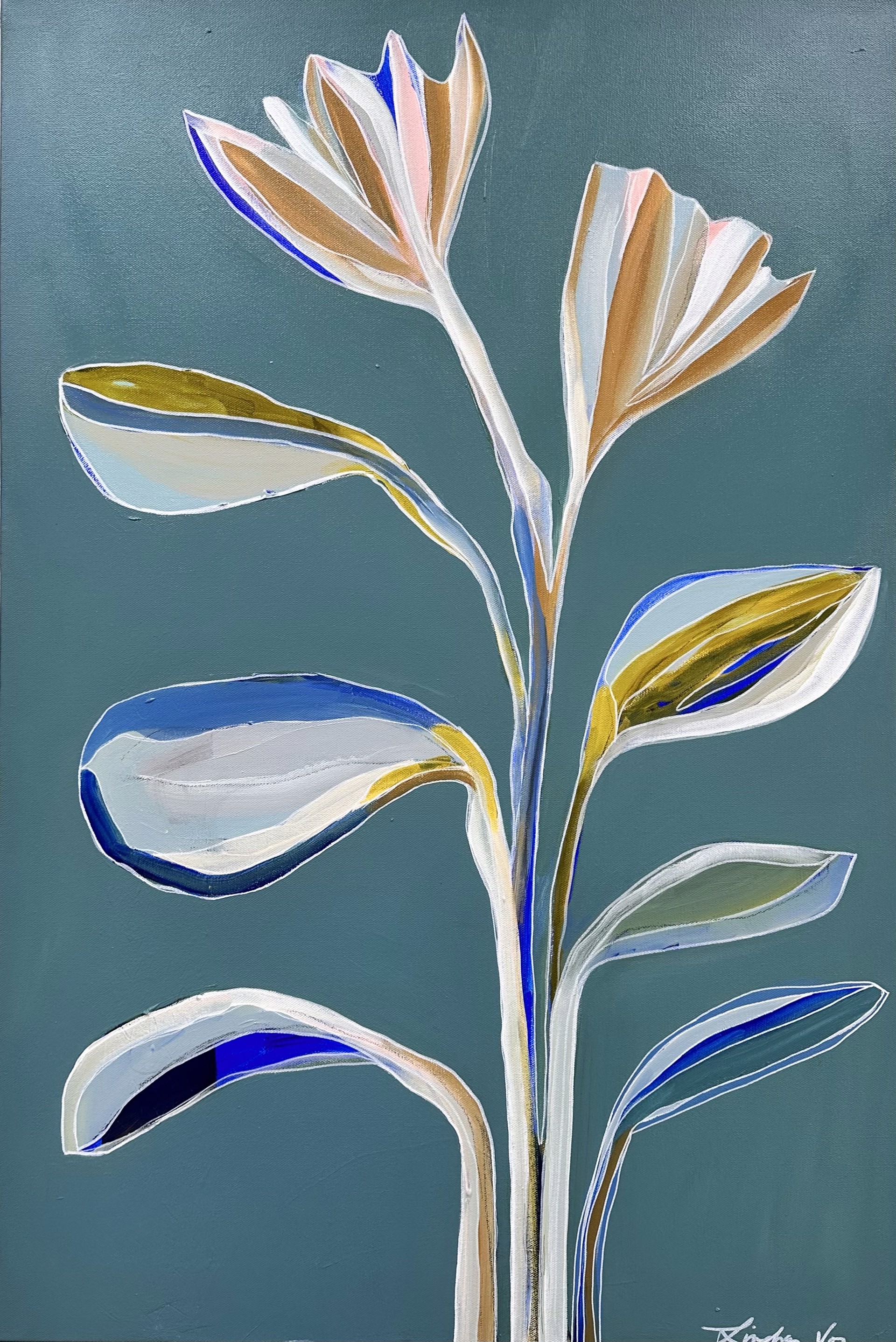 Blue Botantical Blooms by Lindsay Von