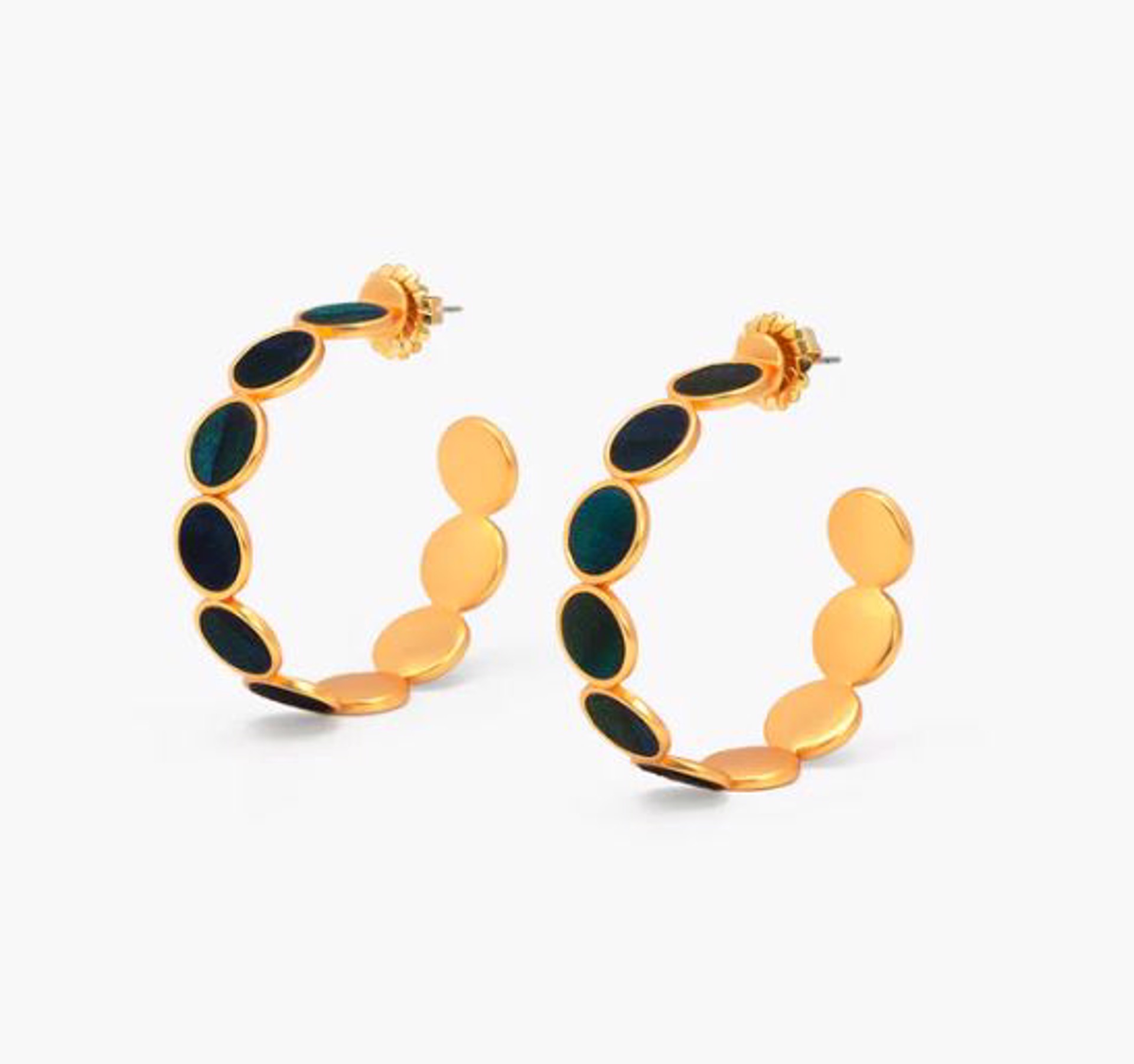 Palmer Hoop Earrings - Peacock by Brackish