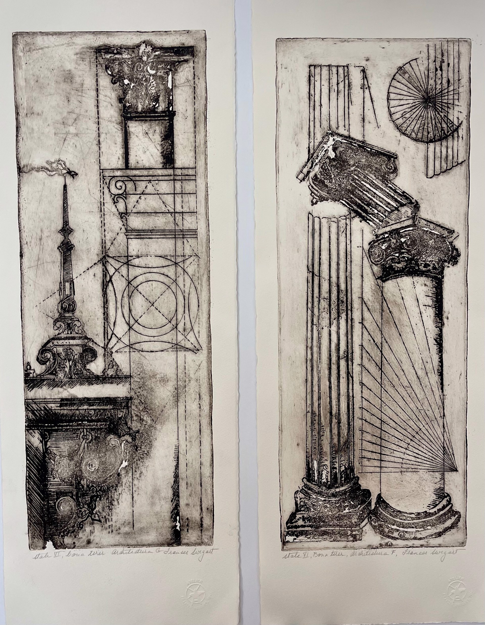Architectura F & G (diptych) by Frances Swigart